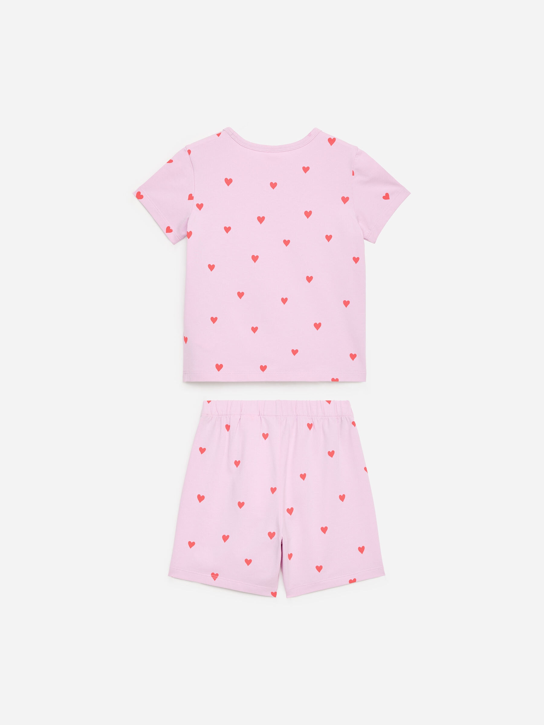 Short Jersey Pyjama Set - Pink/Hearts - Children - StillMedia/DescriptiveStillLife - 3