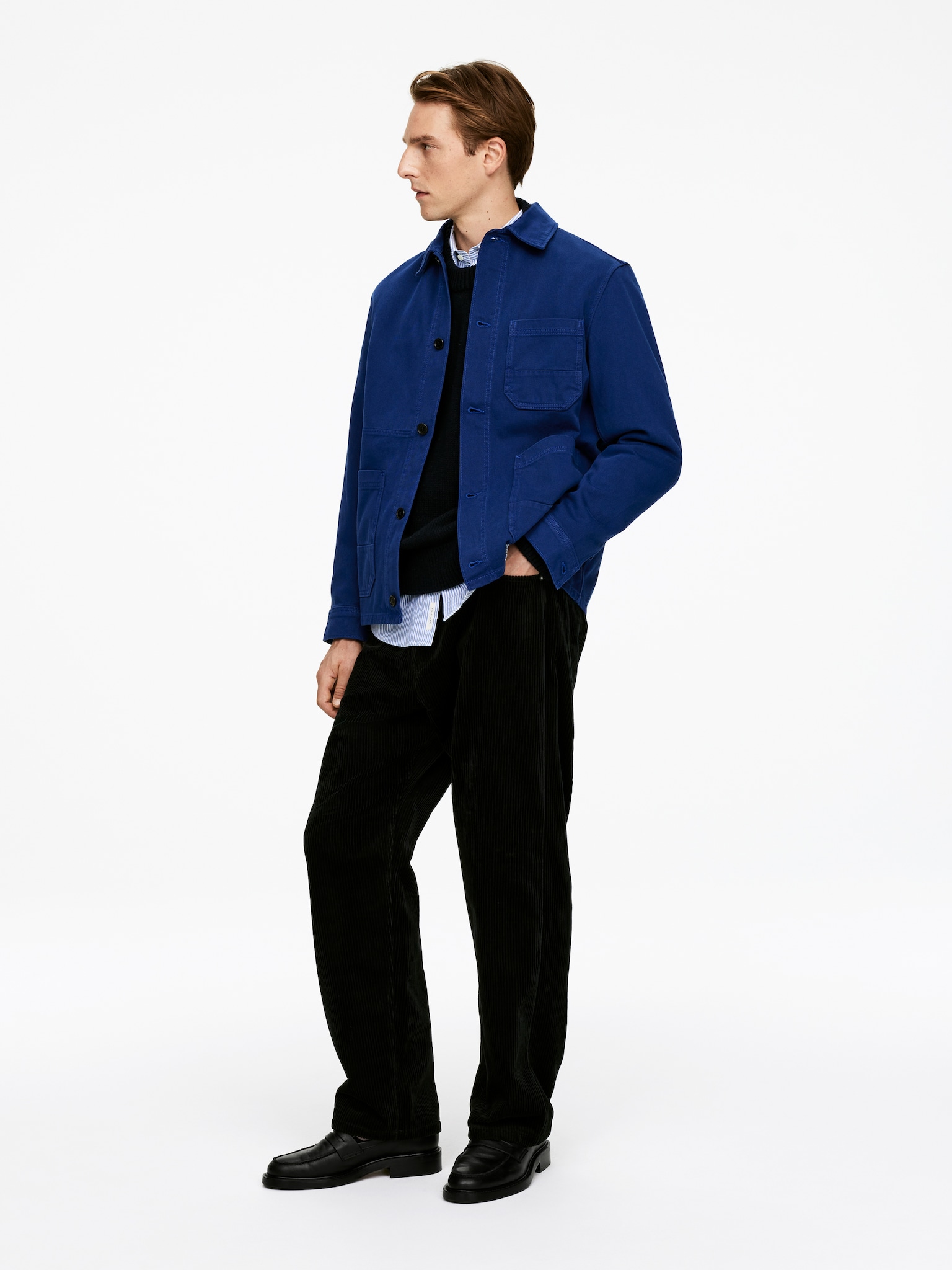 Overdyed-Overshirt aus Twill - Ultramarinblau/Dunkelbraun/Dunkelblau/Blau - 3