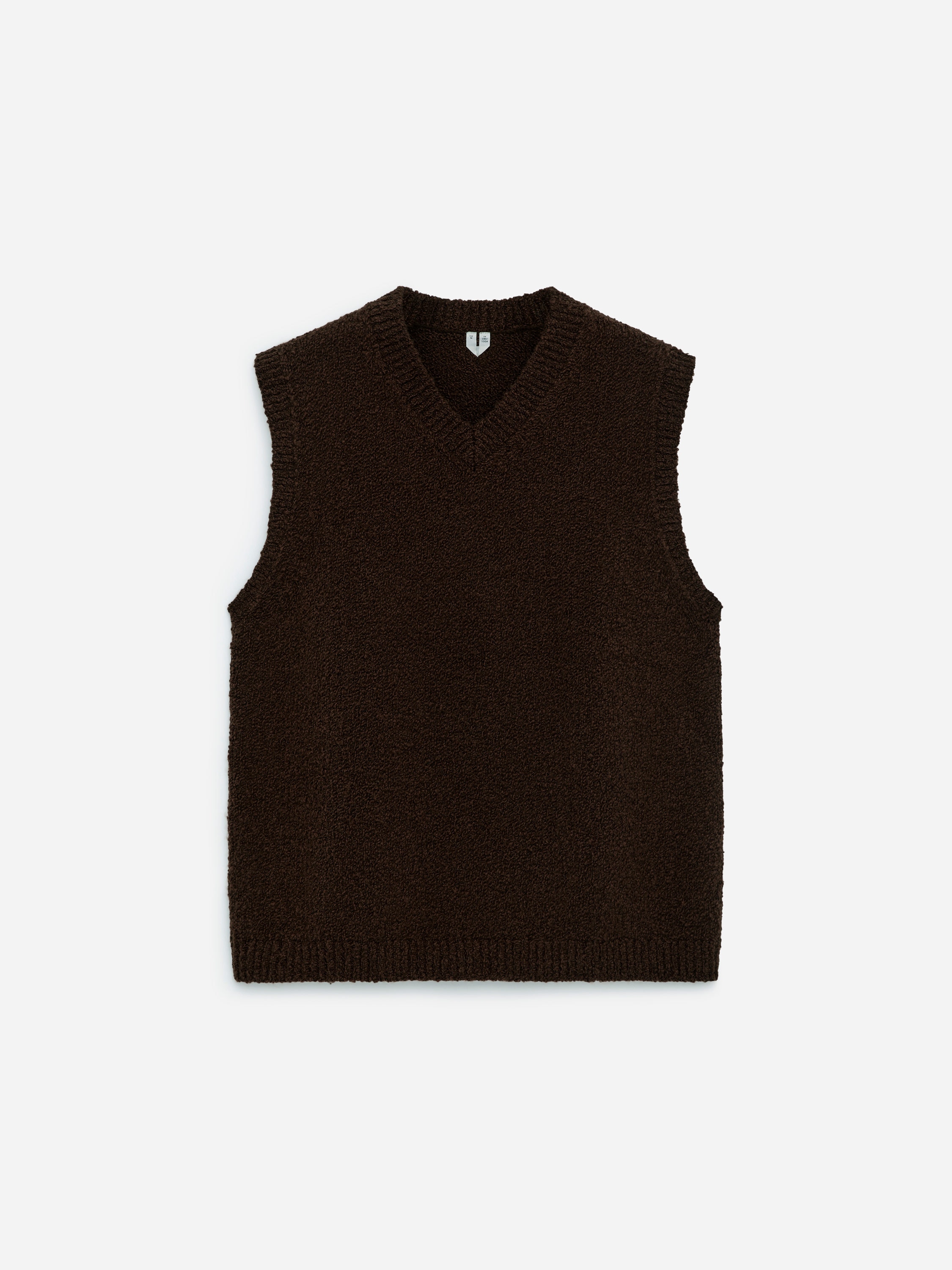 Bouclé V-Neck Vest-#3C3533-16328