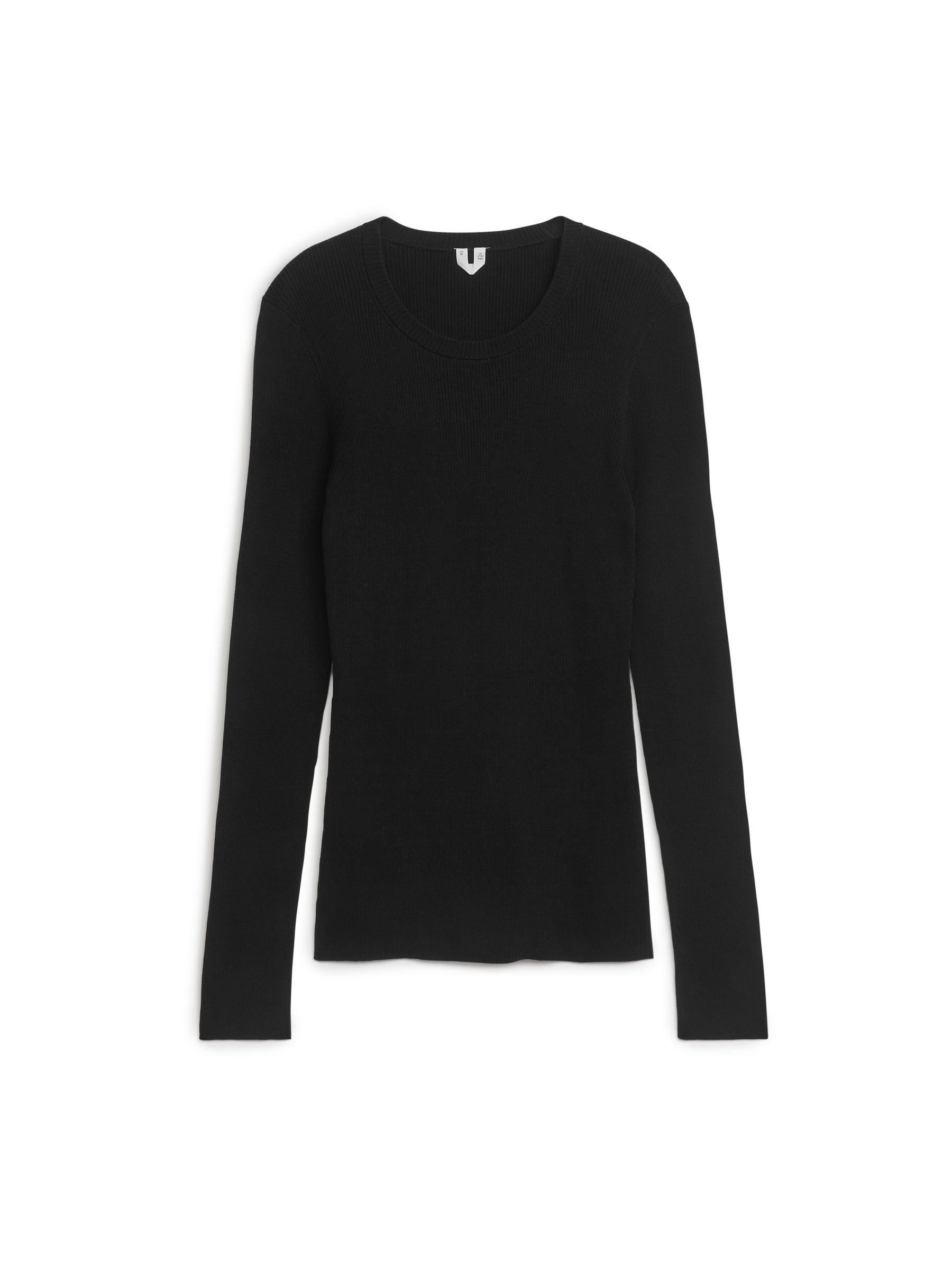 Maglione in cotone con lavorazione a coste - Nero - Regular fit - Women - StillMedia/DescriptiveStillLife - 1