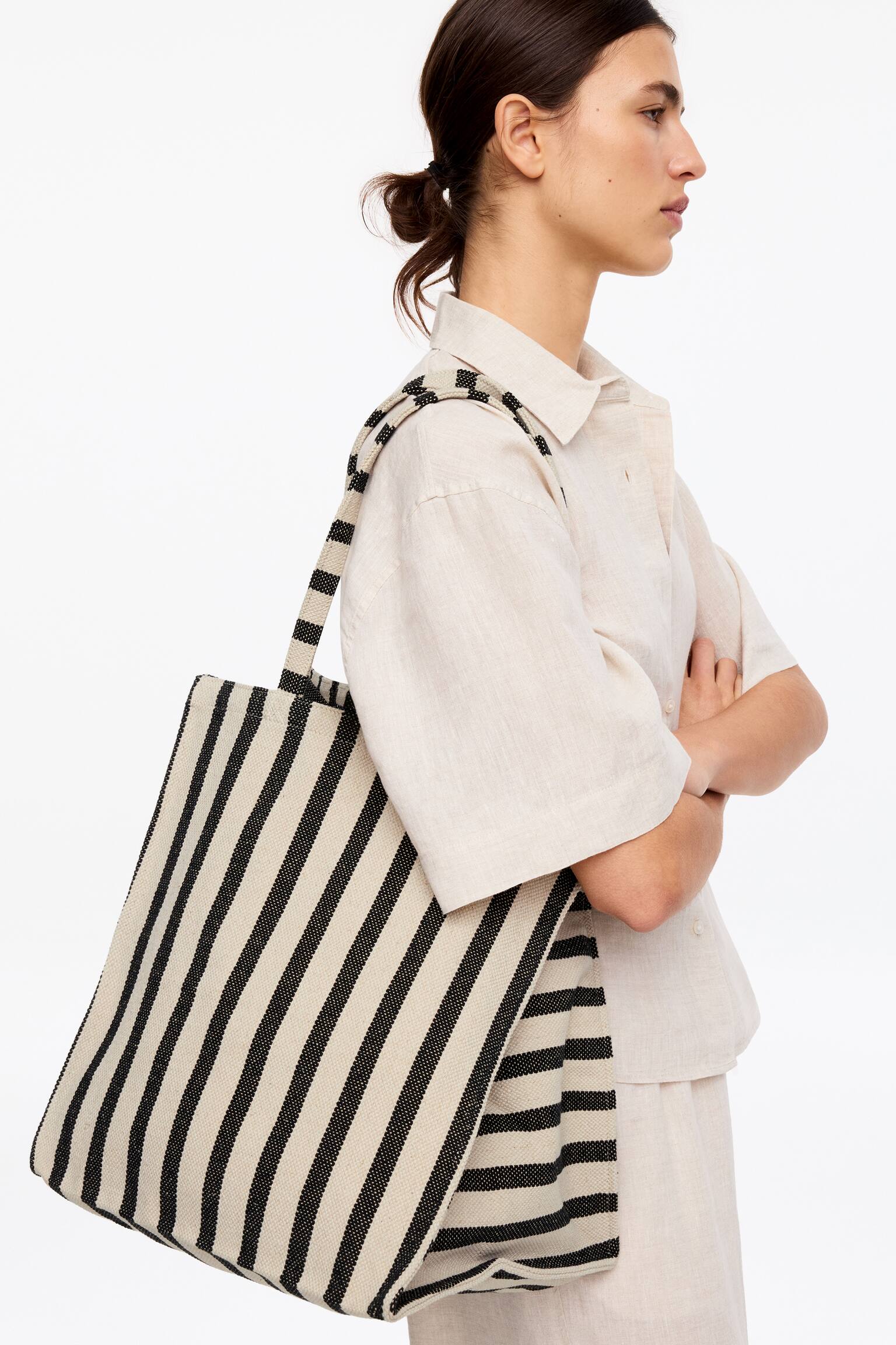 Vászontáska-Fekete/Törtfehér - 2