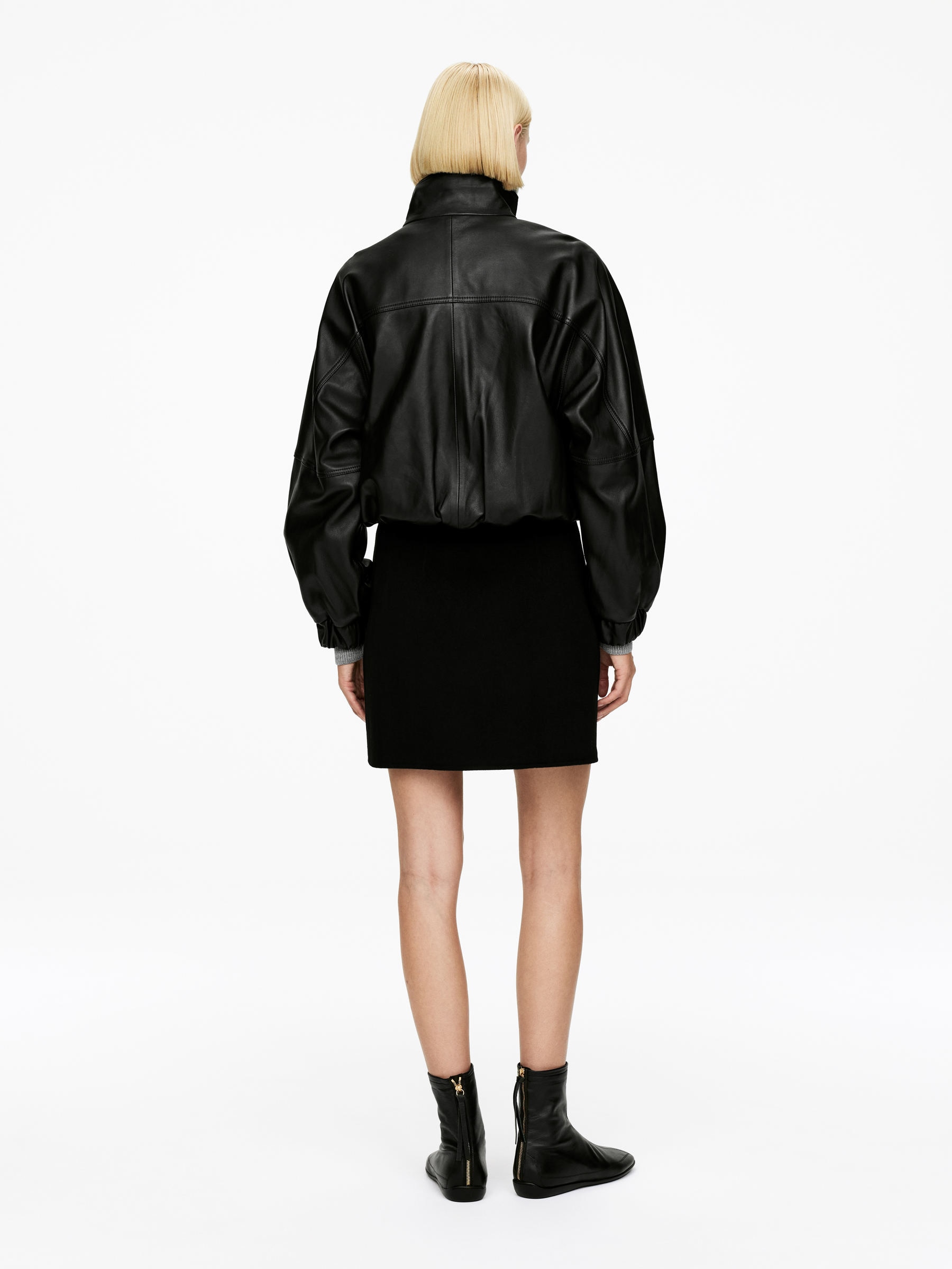 Falda de mezcla de lana de doble faz - Negro - Corte estándar - Women - StillMedia/Lookbook - 6