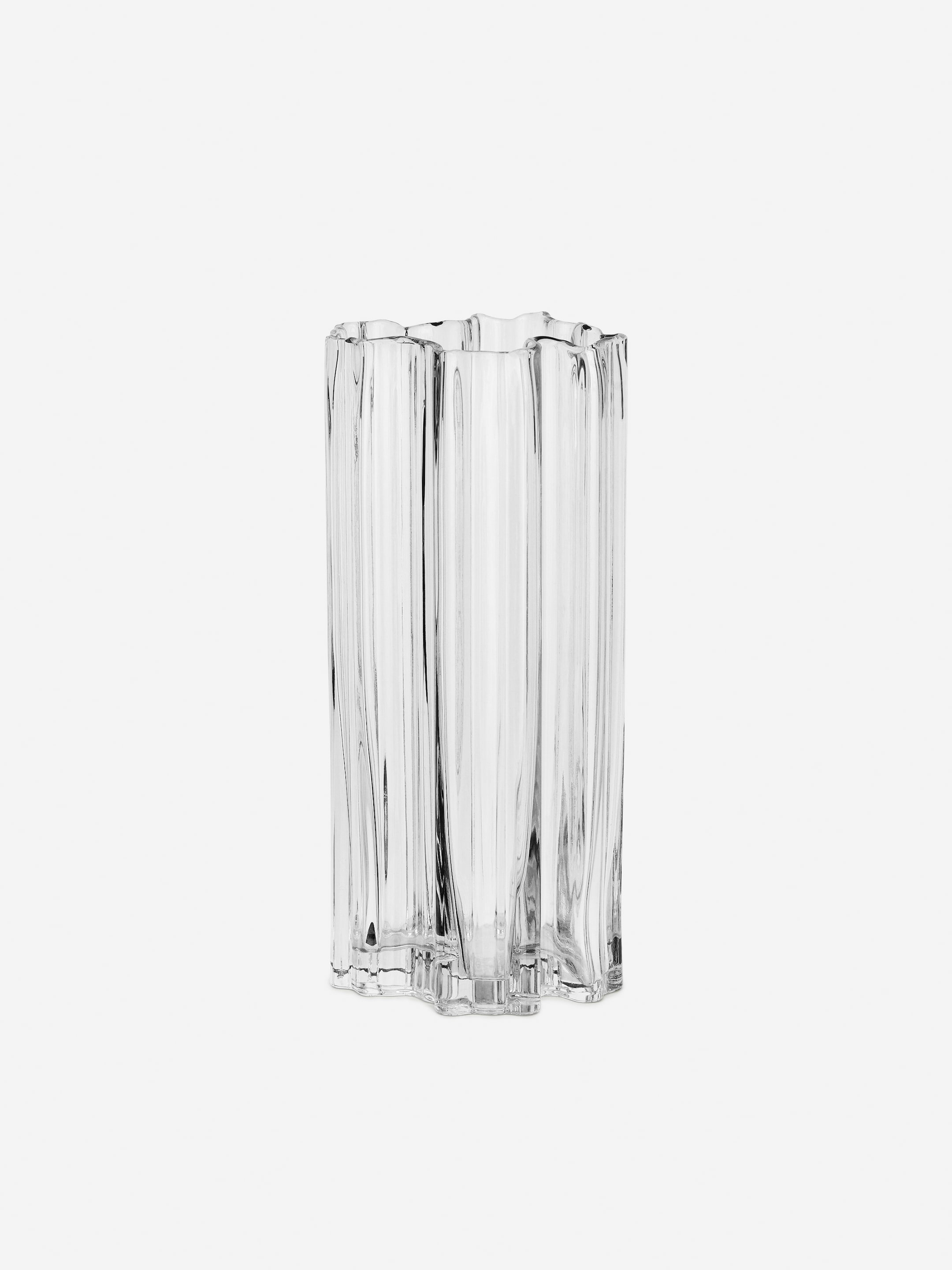 Unregelmäßig geformte Glasvase, 25 cm-Transparent-2760