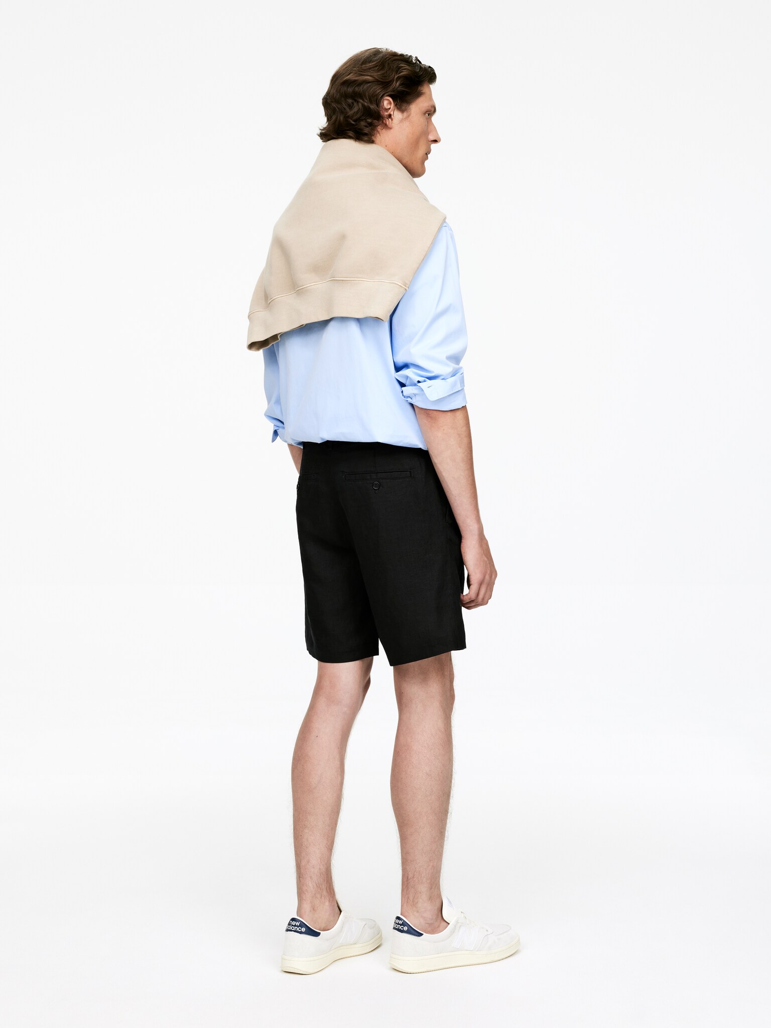 Short en lin - Noir/Taupe - 5
