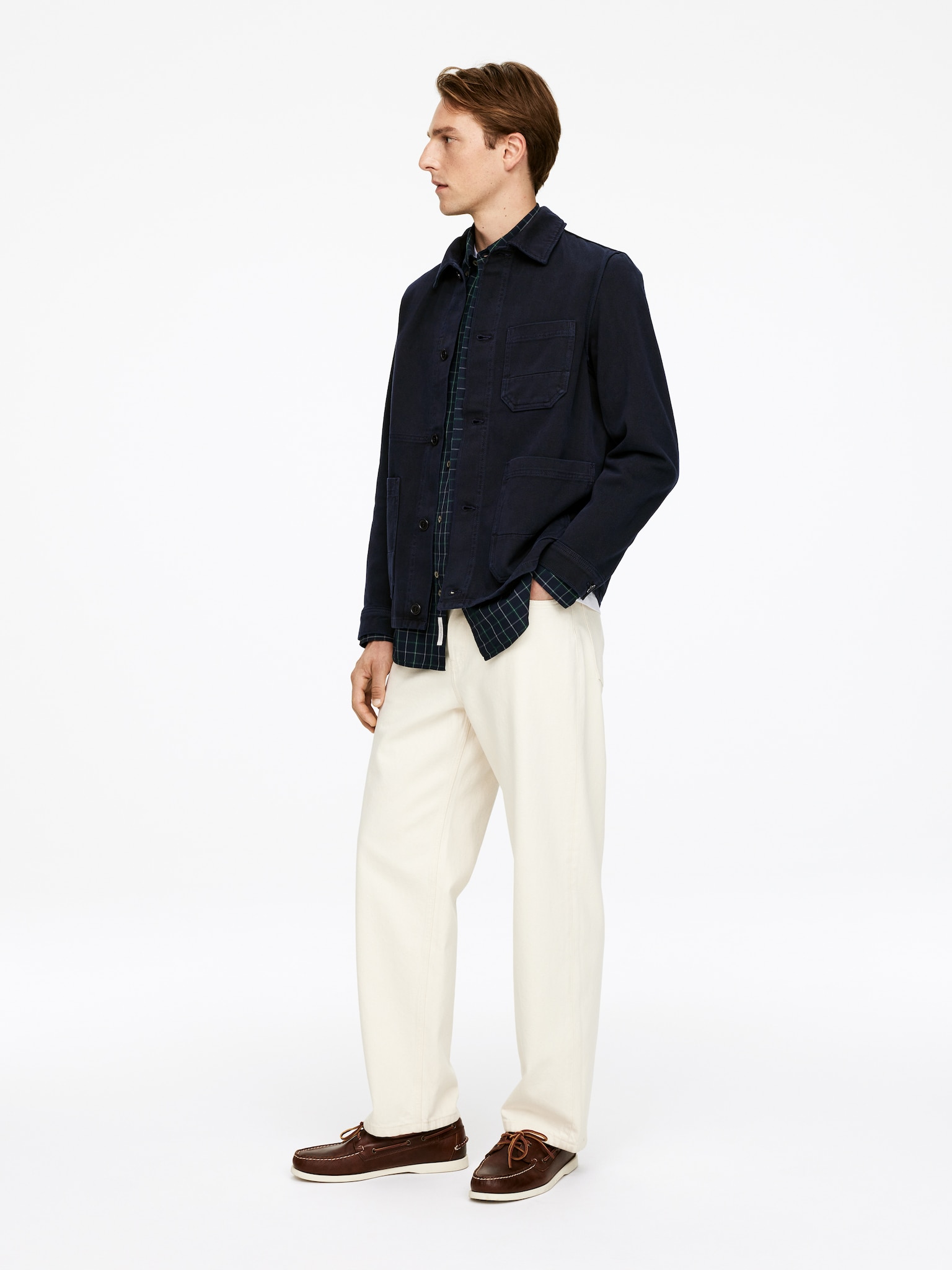 Overfarvet overshirt i twill - Mørkeblå/Blå - 3