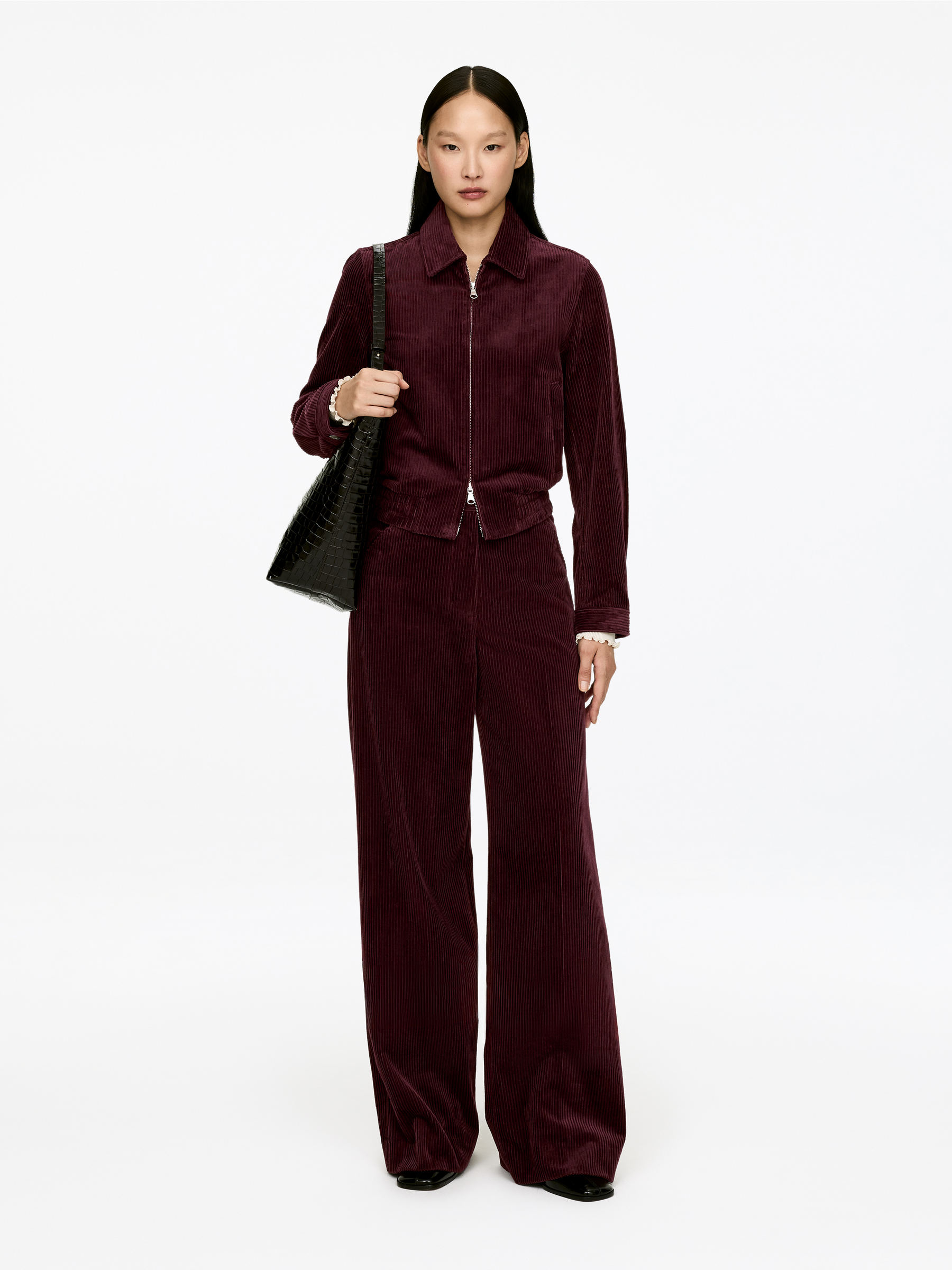 Corduroy Overshirt-#4B262D-15975