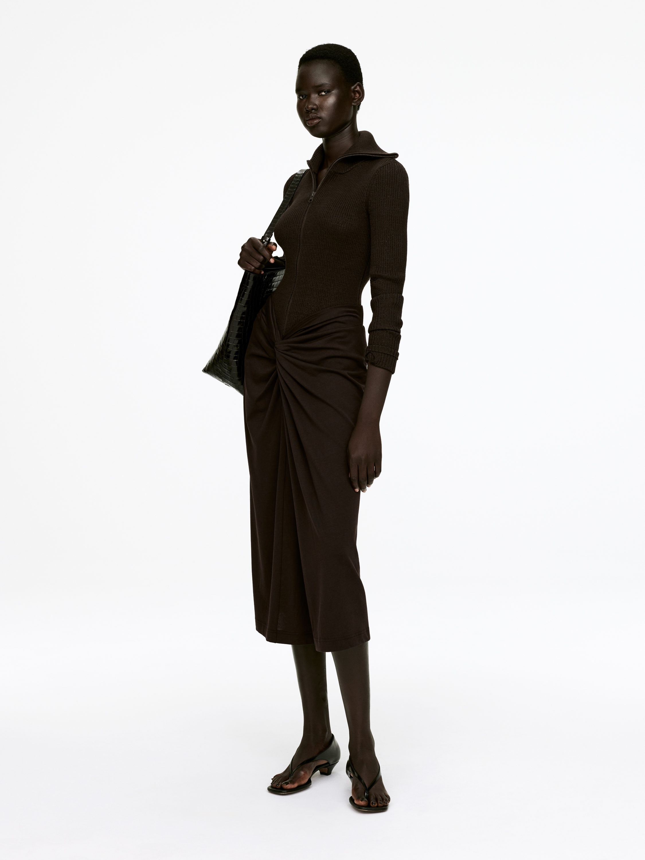 Twist Midi Skirt - Brown - Regular fit - Women - StillMedia/Lookbook - 5