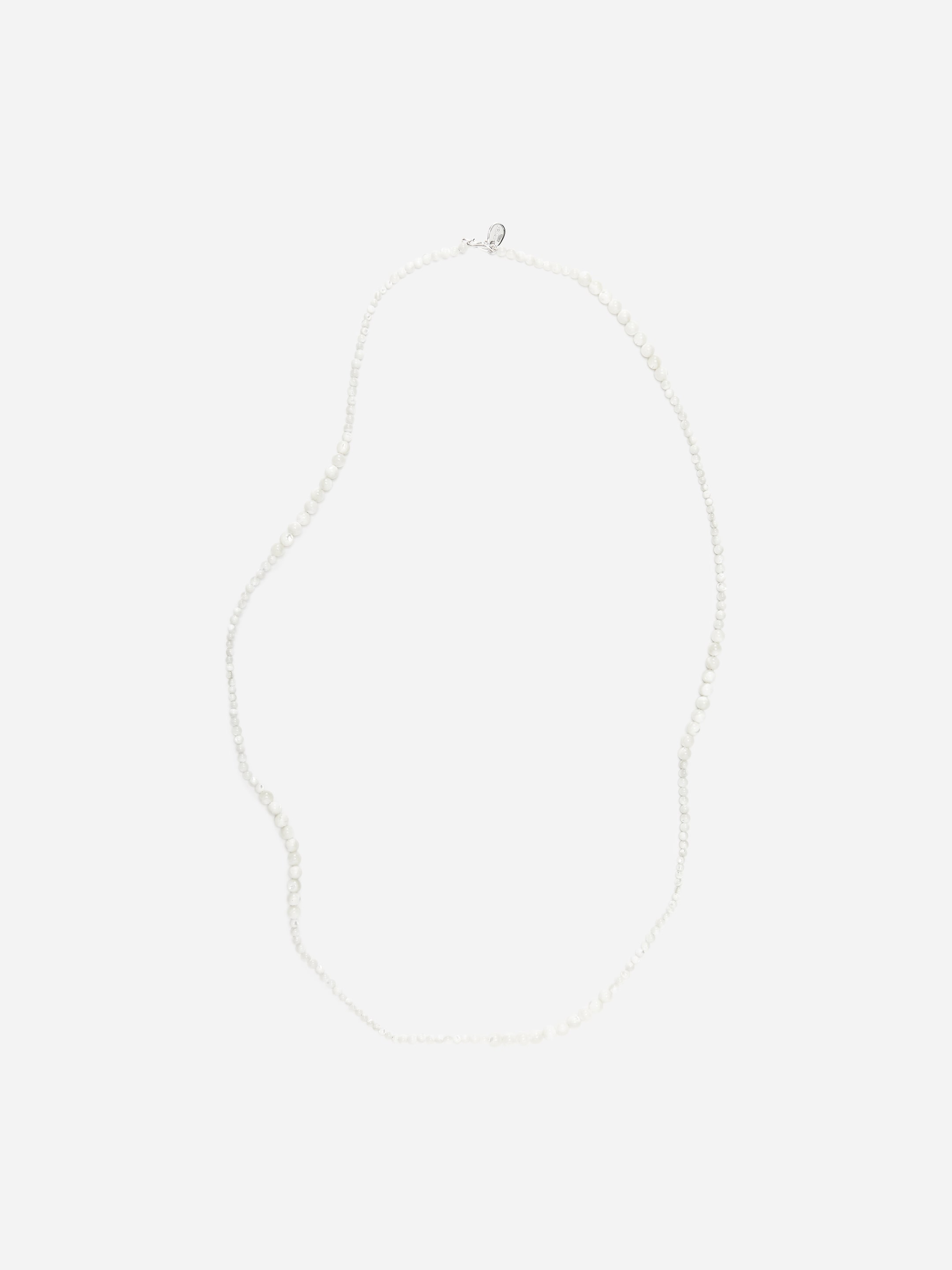 Mother-of-Pearl Beaded Necklace-#D0C2AA-18435