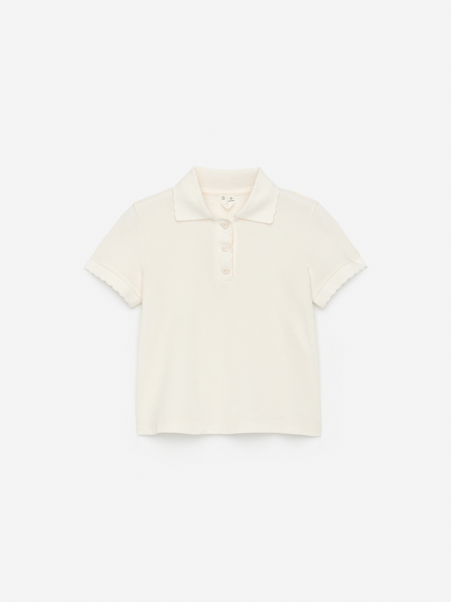 Polo con bordi smerlati - Bianco sporco/Rosa