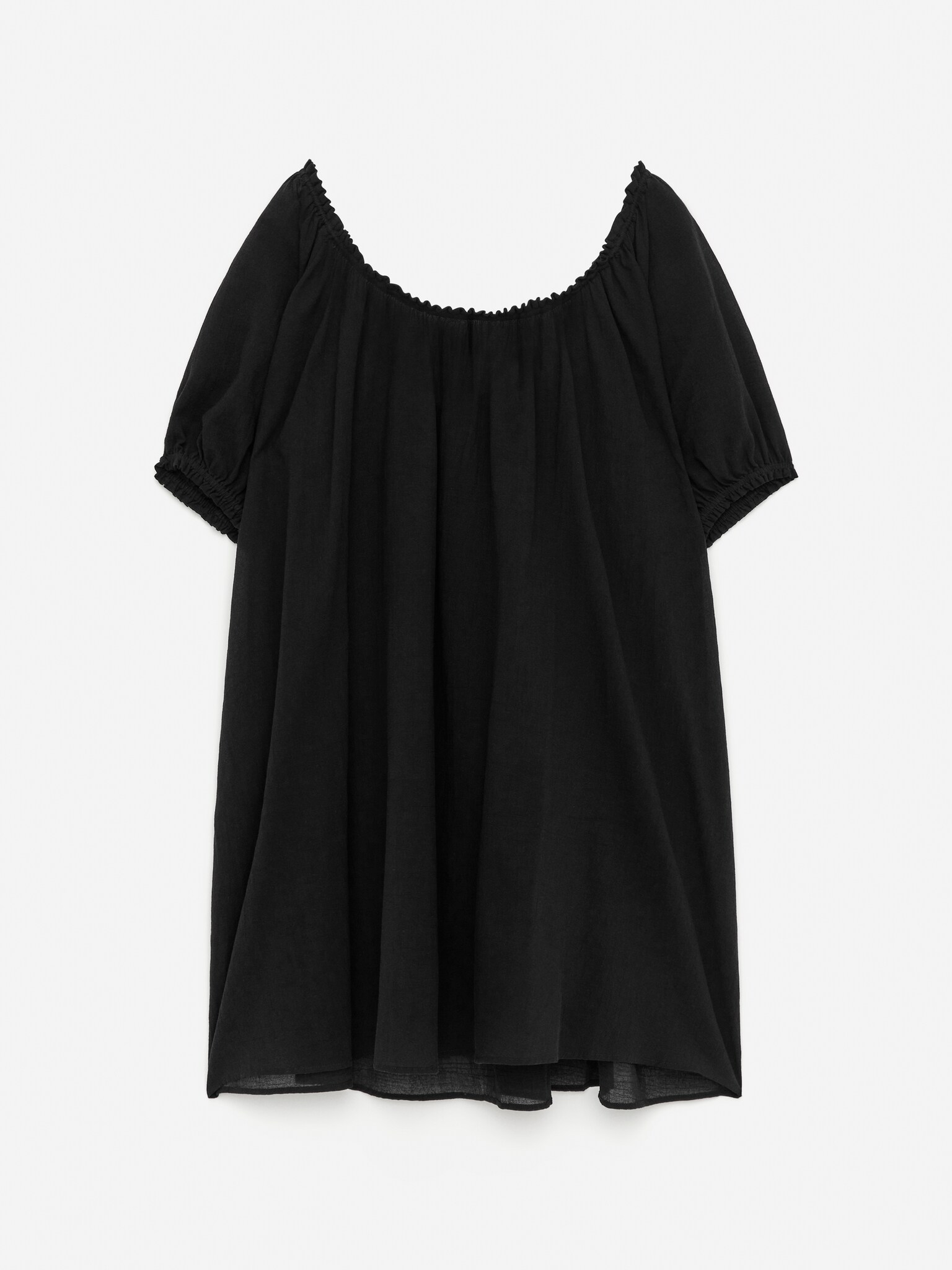 Abito da spiaggia in voile di cotone - Nero/Bianco sporco - 2