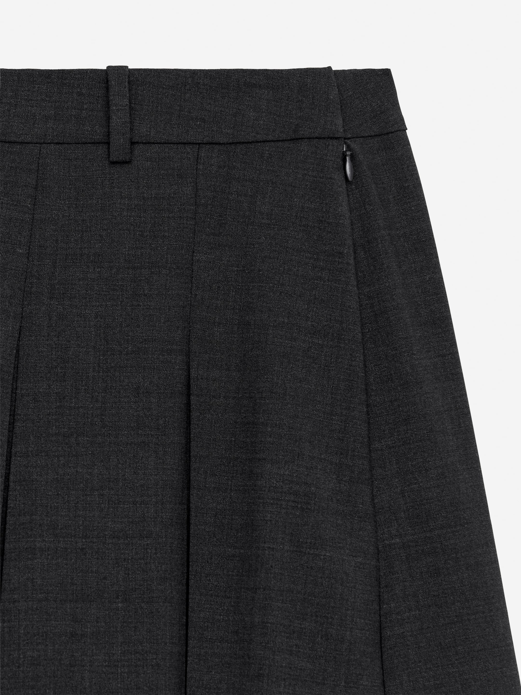 Pleated Wool Blend Skirt - Dark Grey - Regular fit - Women - StillMedia/DescriptiveDetail - 1