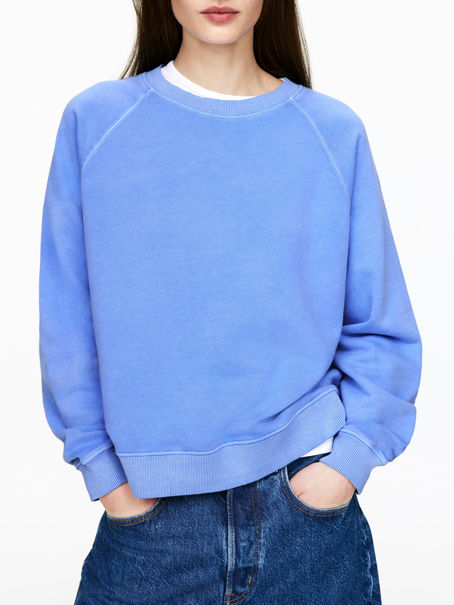 Sweat en éponge - Bleu/Noir/Gris chiné/Marron foncé/Rose/Violet/Vert/Mauve/Bleu foncé - 5