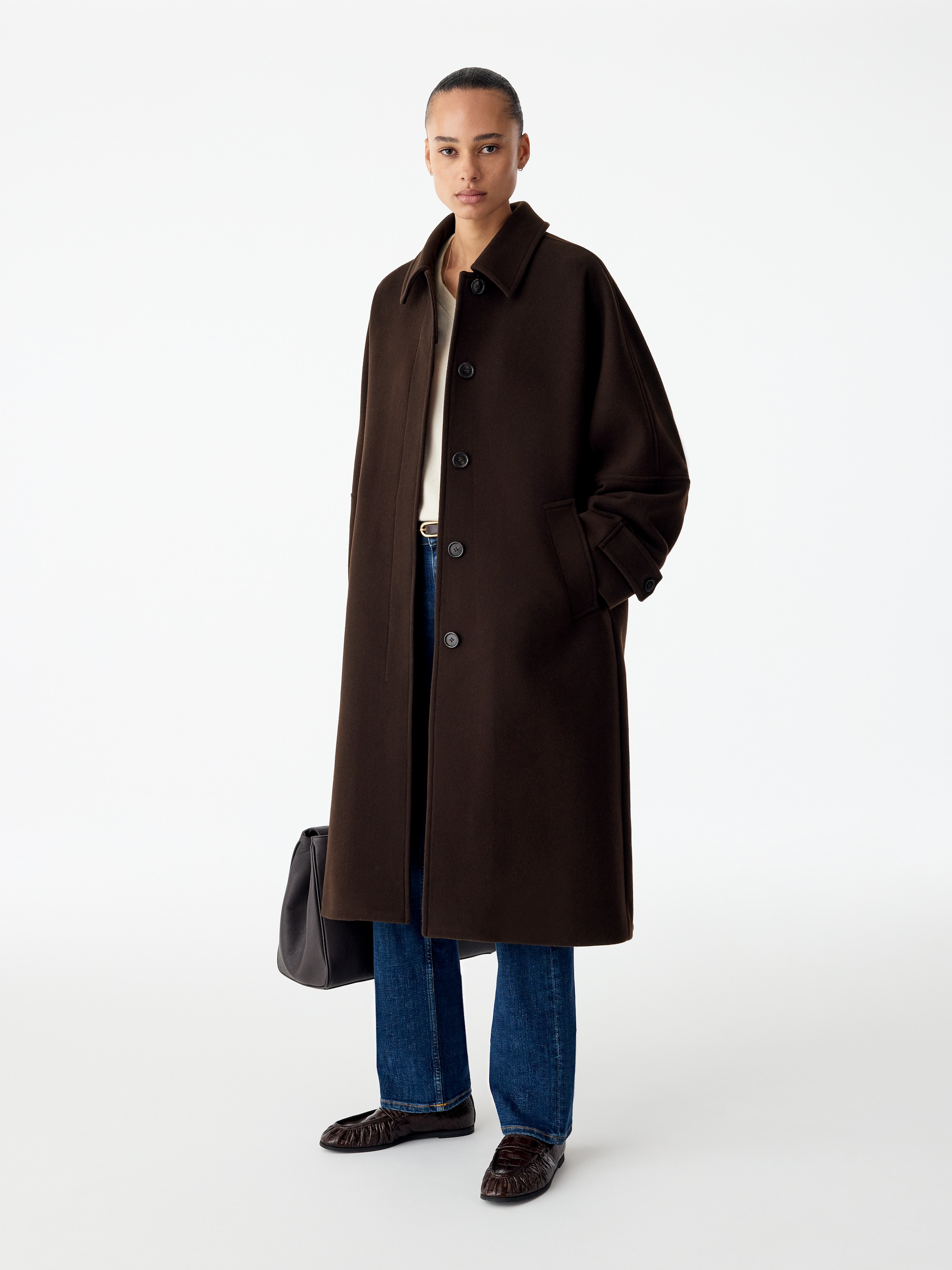 Wool-Blend Relaxed Coat - Brown - Loose fit - women - StillMedia/Lookbook - 5