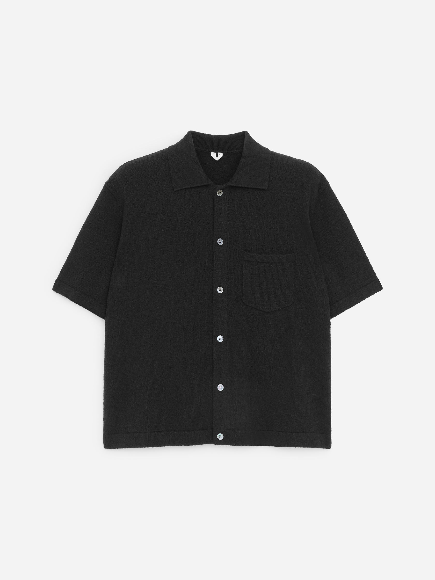 Bouclé Polo Shirt - Black - Relaxed fit - Men - StillMedia/DescriptiveStillLife - 1