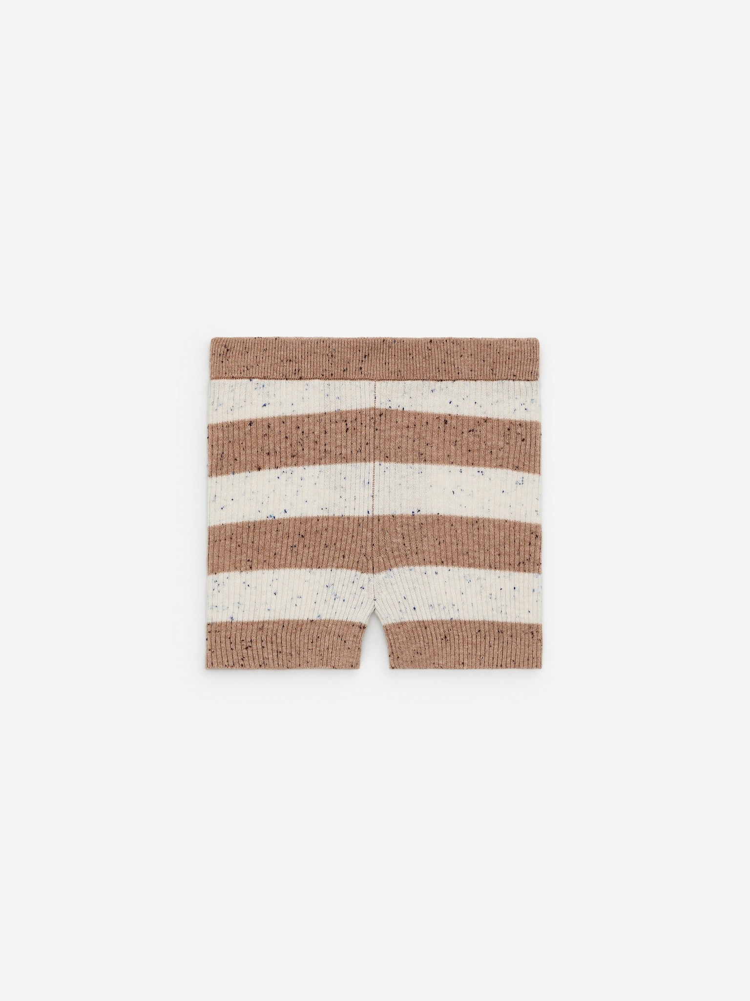 Szorty z prążkowanej dzianiny - Złamana biel / beżowy