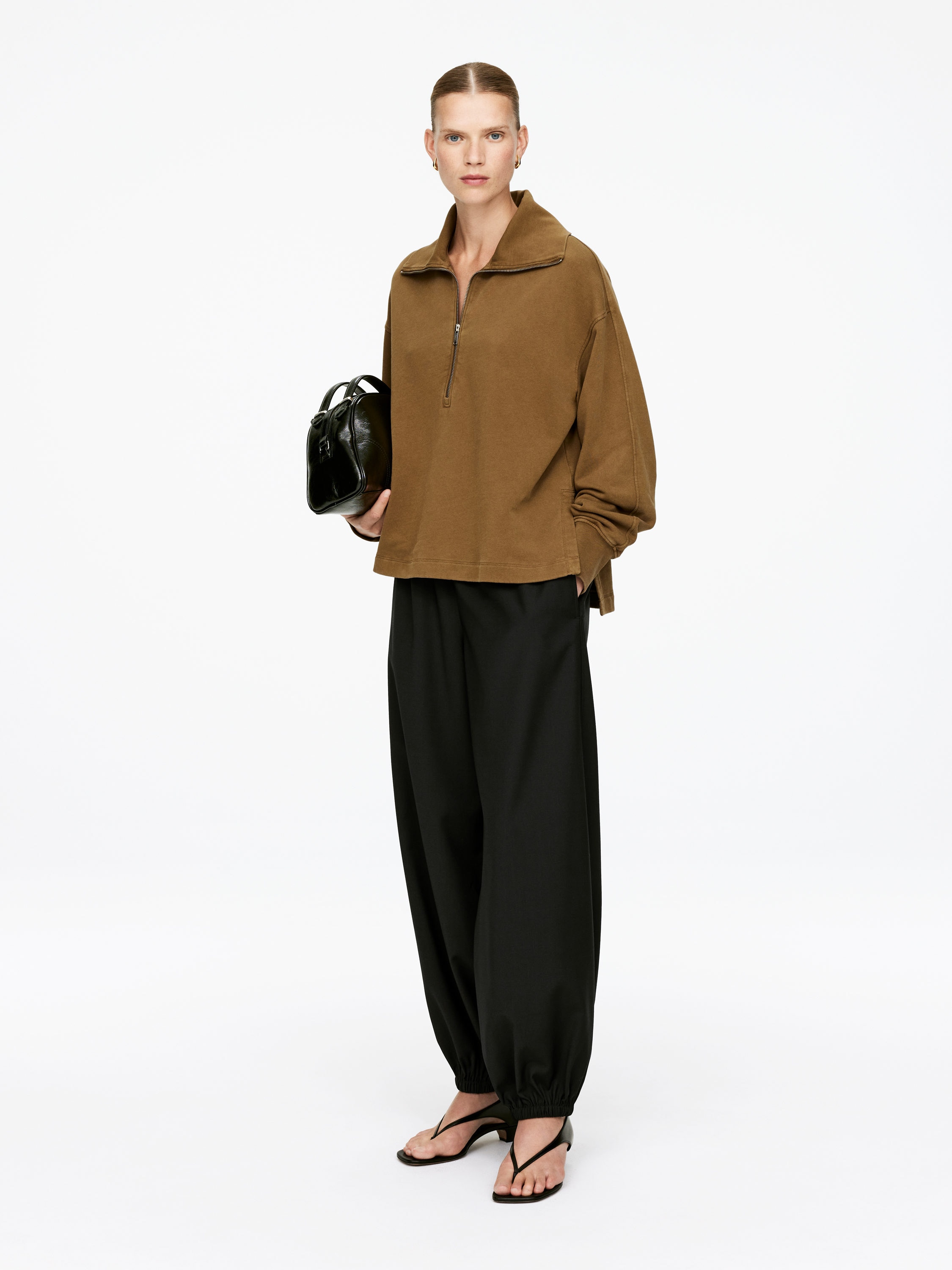 Half-Zip Sweatshirt - Brown - Regular fit - Women - StillMedia/Lookbook - 6