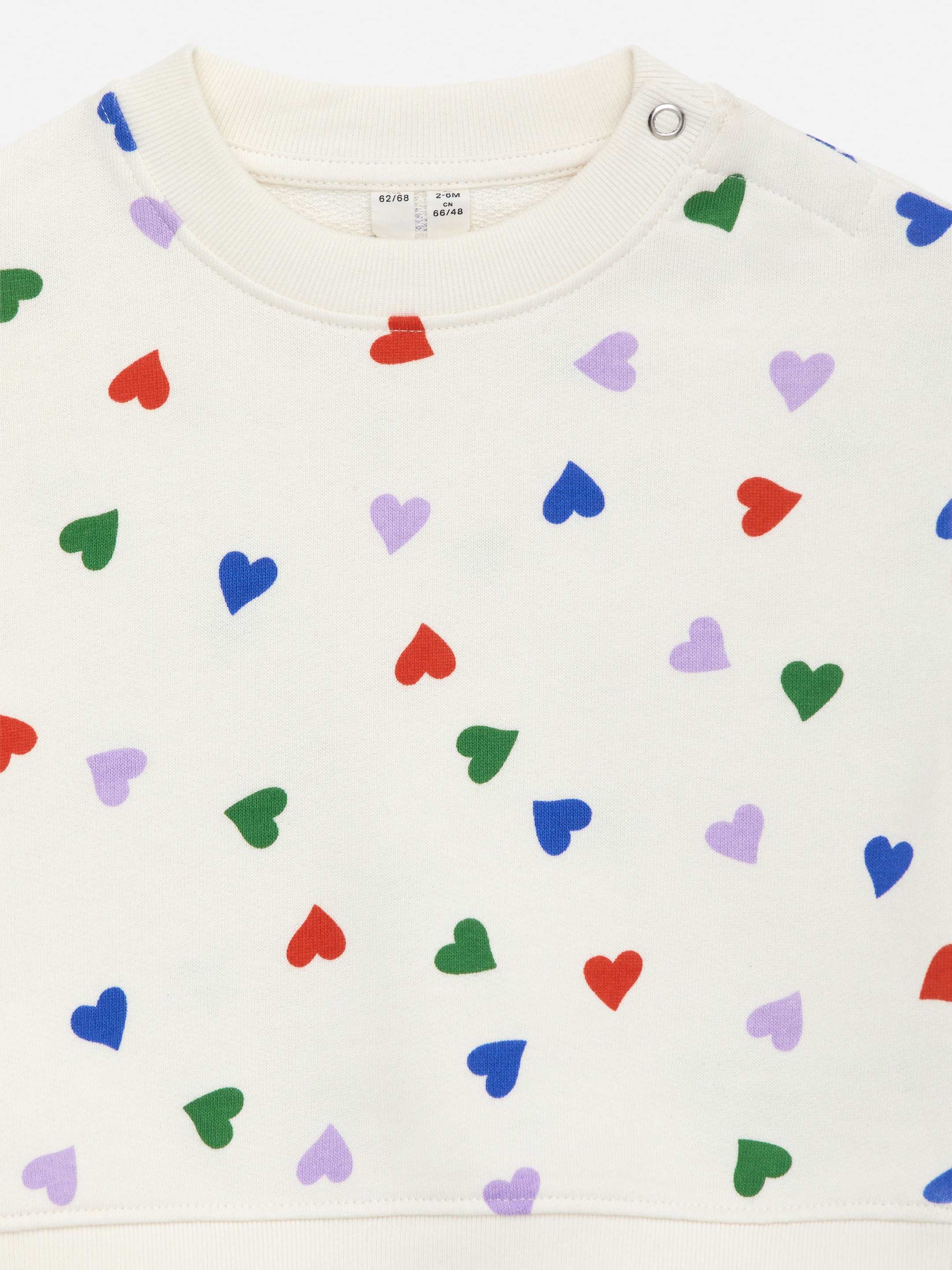 Felpa in cotone - Bianco sporco/Cuori - Loose fit - Children - StillMedia/DescriptiveDetail - 1