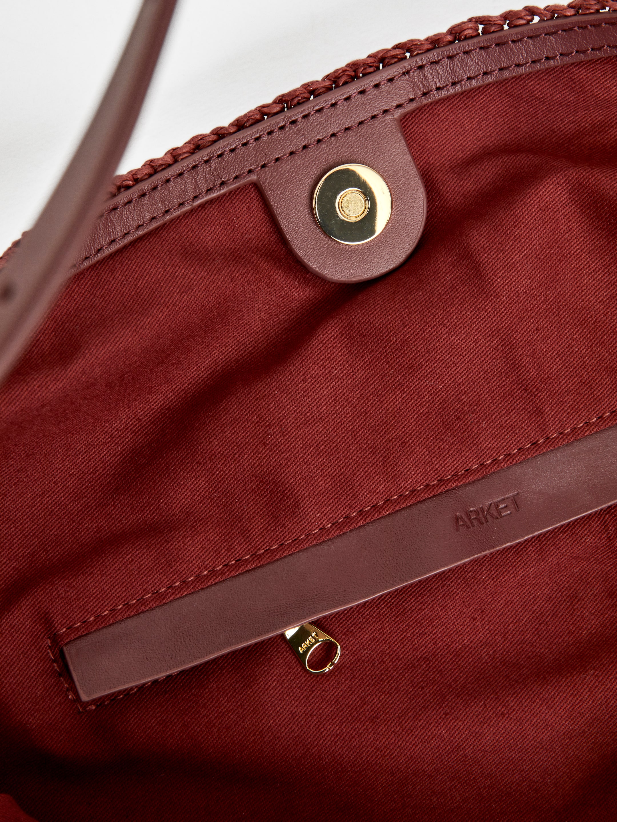 Grotere afbeelding bekijken: Gevoerde tas van stro - Reddish Brown - DAMES | H&M BE 6
