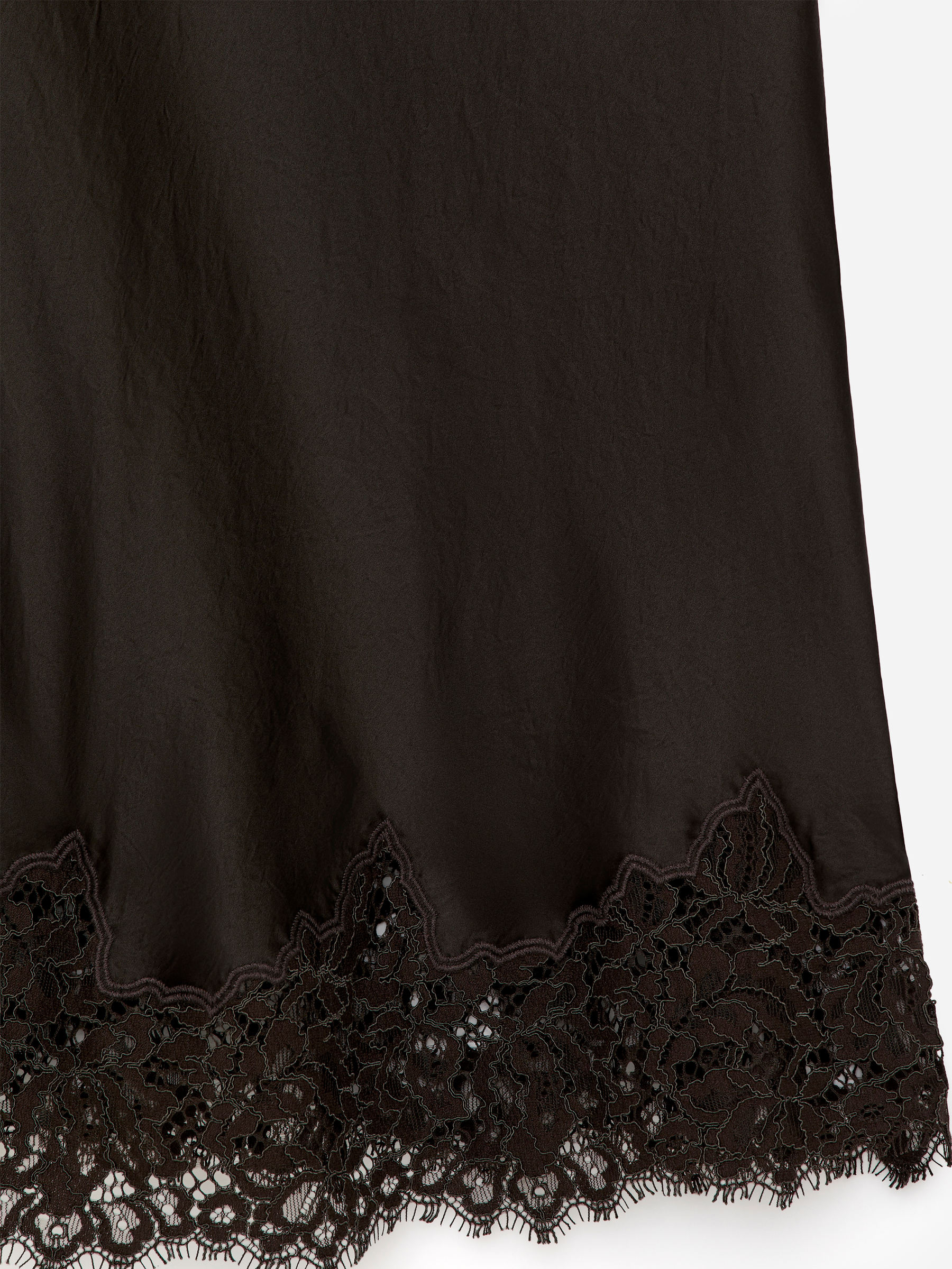 Jupe en satin avec finition en dentelle - Marron foncé - Regular fit - Femme - StillMedia/DescriptiveDetail - 2