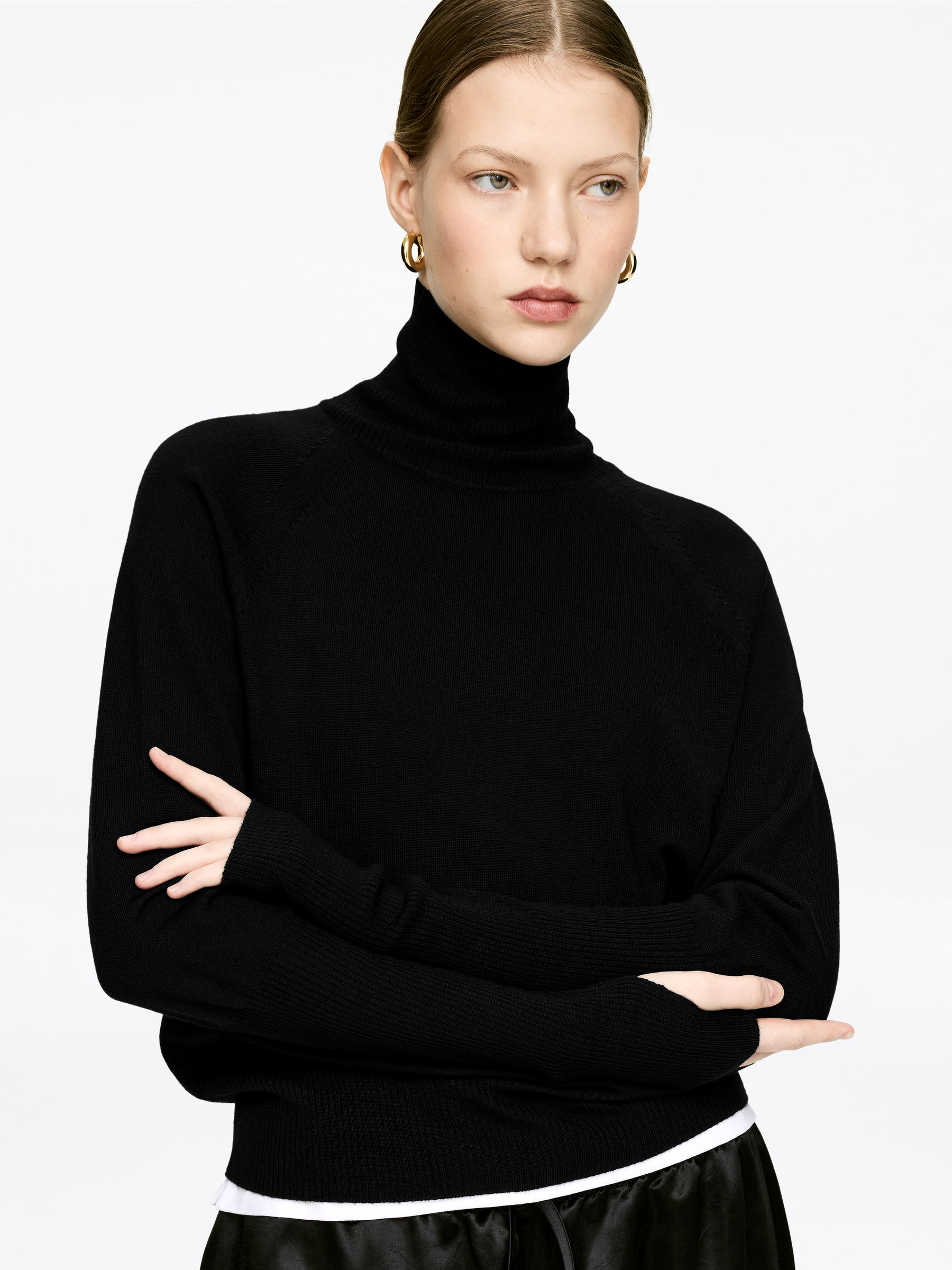 Merino Wool Roll-Neck Jumper - Black - Regular fit - Women - StillMedia/Lookbook - 5