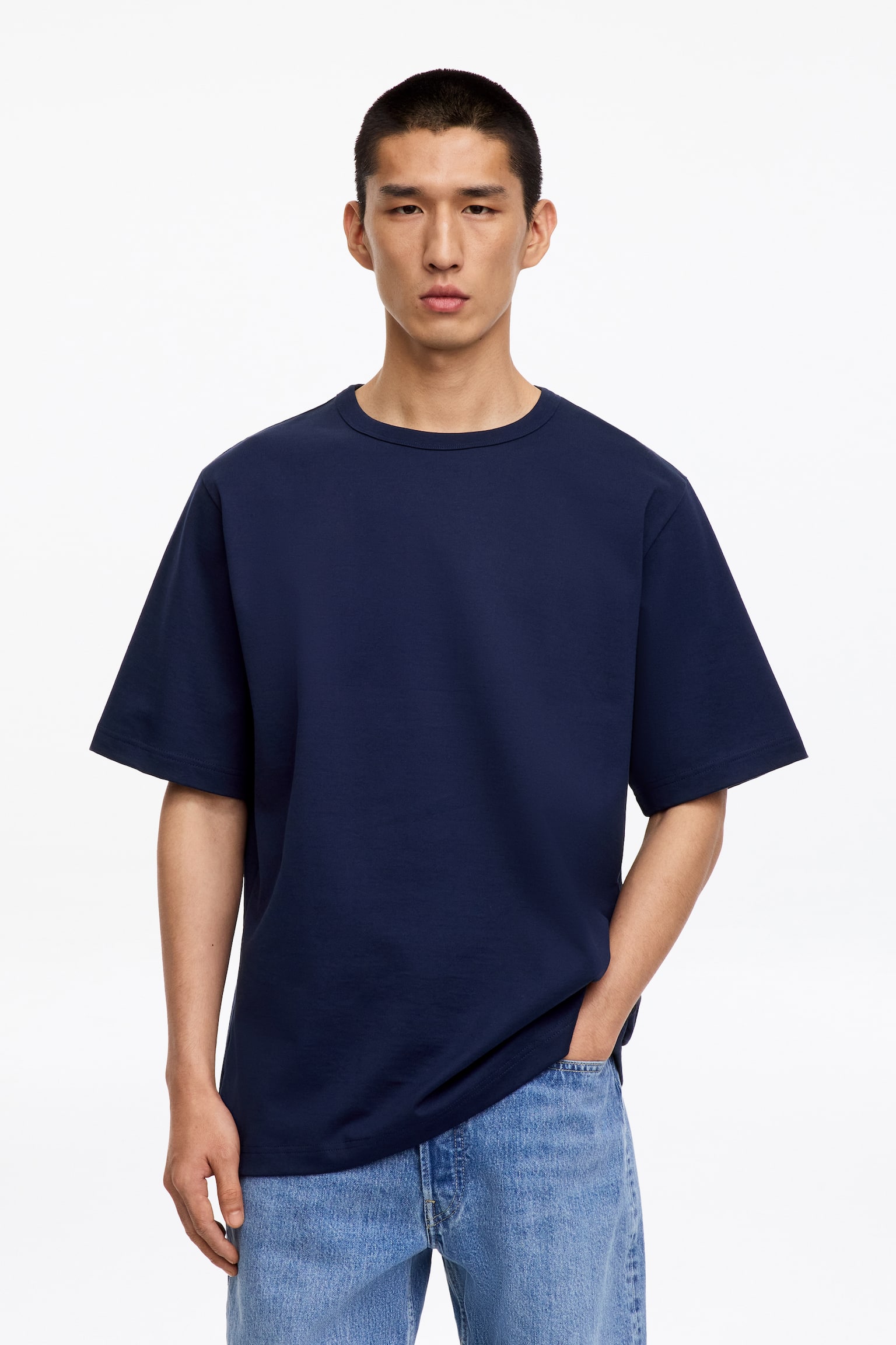 Tricou supradimensionat 270 GSM - Albastru închis/Oat/Roz Închis/Alb/Negru/Gri Închis/Verde/Violet închis - 1