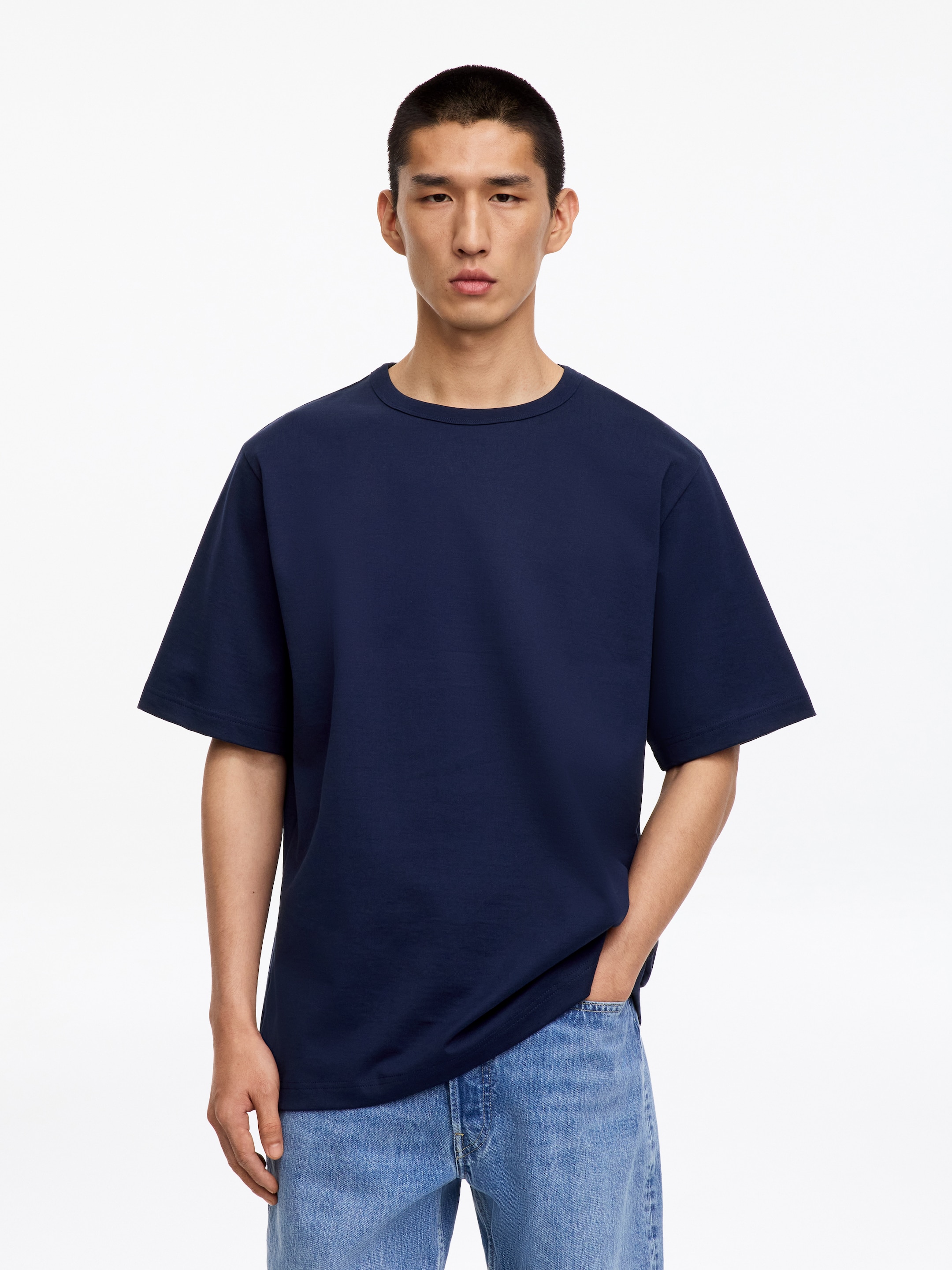 T-shirt oversize da 270 GSM - Blu scuro - Relaxed fit - Men - StillMedia/Lookbook - 18