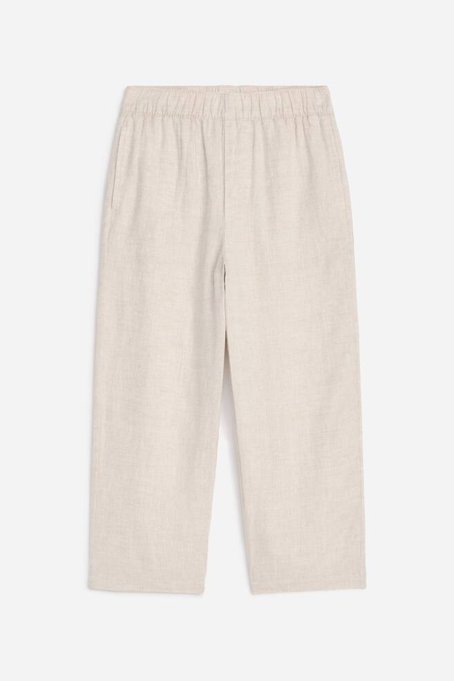 Pull-on-Hose aus Leinenmischung - Beige - 1