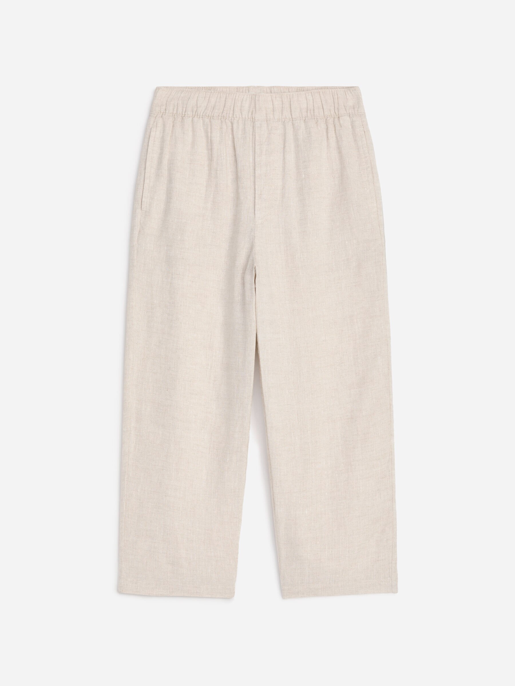 Pull-On Linen Blend Trousers-#C1AC93-19379