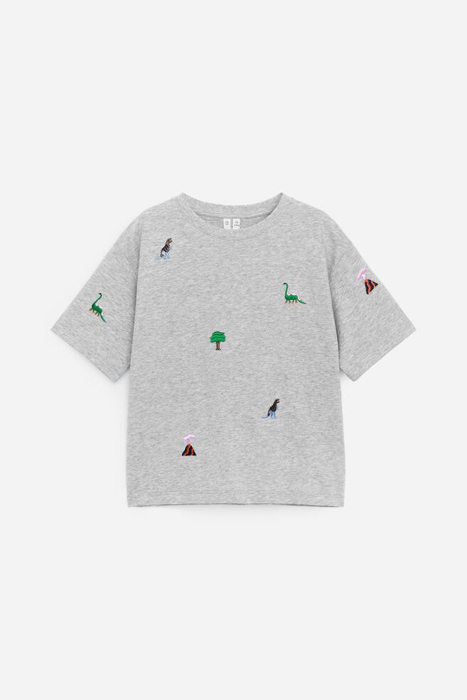 Embroidered T-Shirt - Grey/Off White/Rugby/Grey/Dark Grey - 1