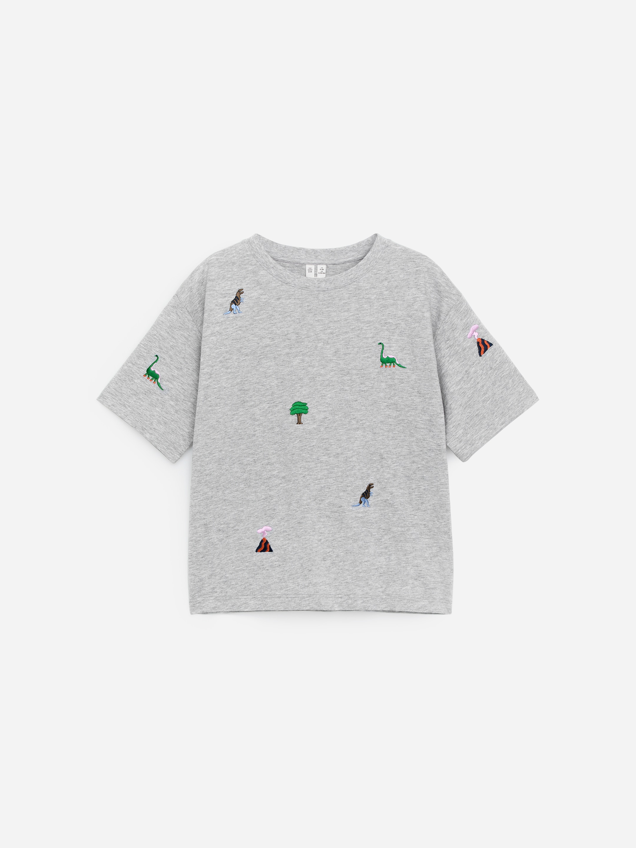 Embroidered T-Shirt-#B9BABC-18430
