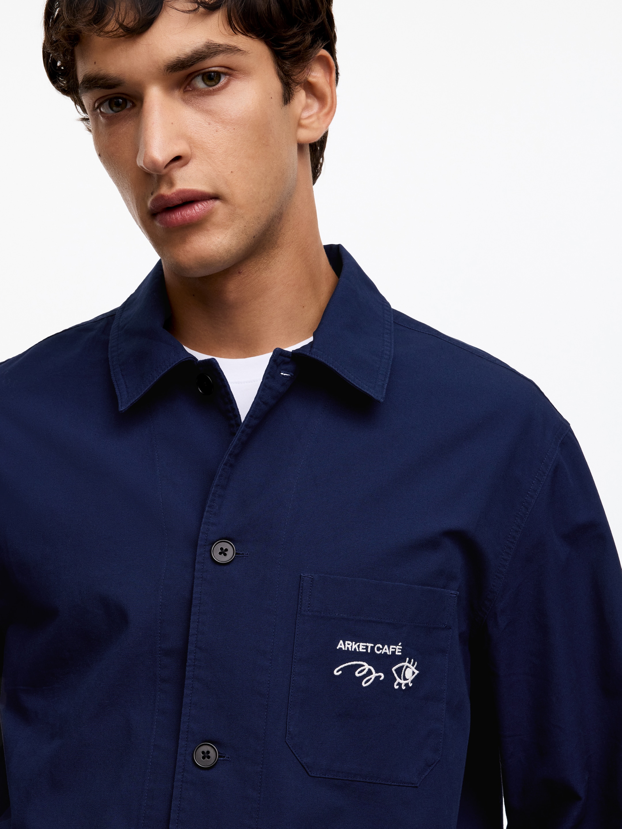 Bawełniana koszula wierzchnia ARKET CAFÉ - Ciemnoniebieski - Luźny fason - Men - StillMedia/Lookbook - 4