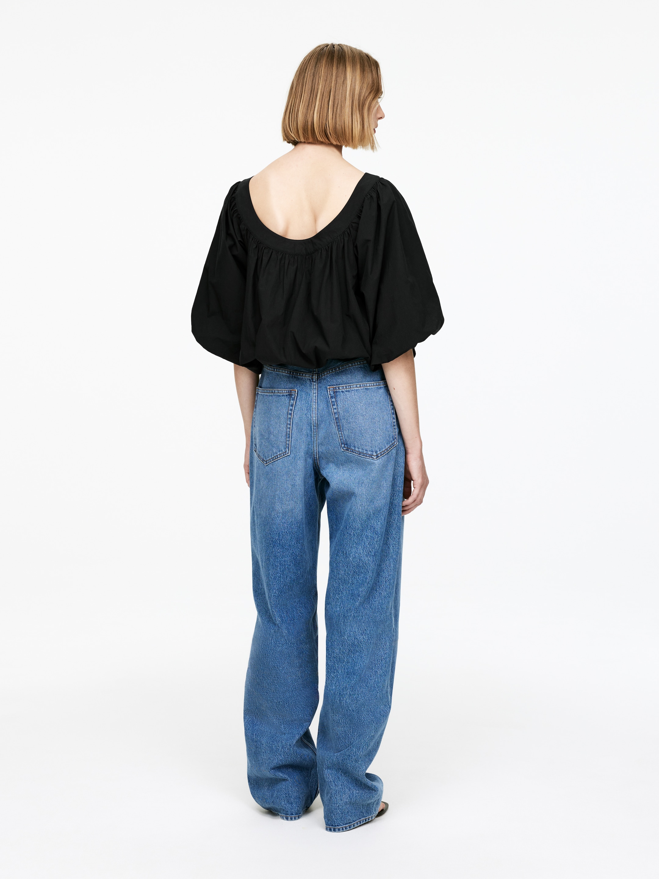 Grotere afbeelding bekijken: Balloon-Hem Top - Black - DAMES | H&M BE 2