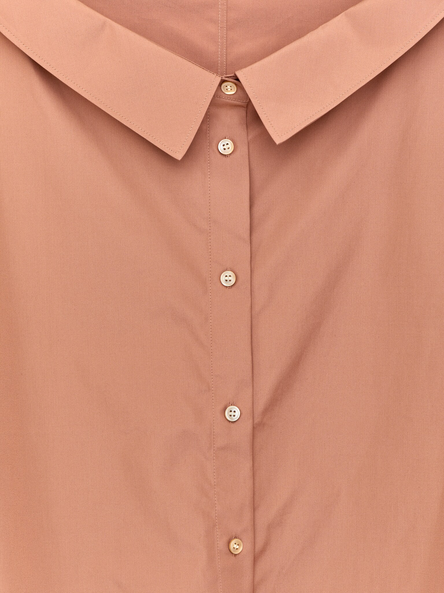 Bluse med åpen hals - Dusty rosa/Hvit - 4