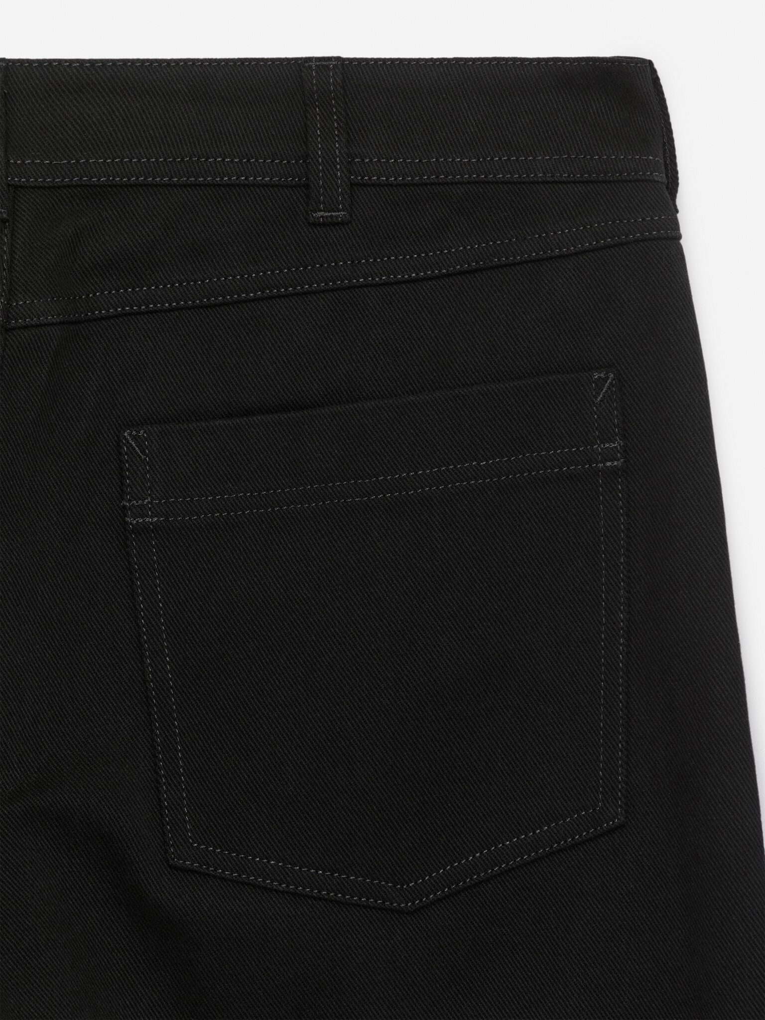 Weite Five-Pocket-Hose - Mattschwarz/Beige - 3