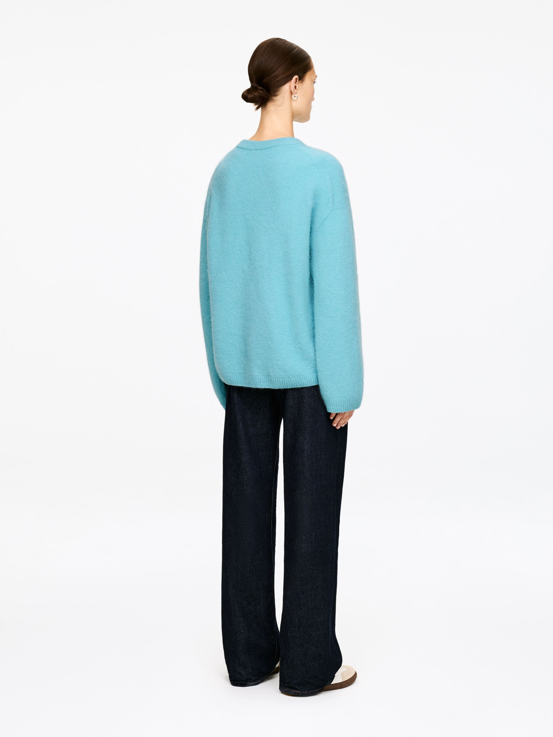 Alpaca-Wool Blend Jumper - Turquoise - Oversized - Women - StillMedia/Lookbook - 5