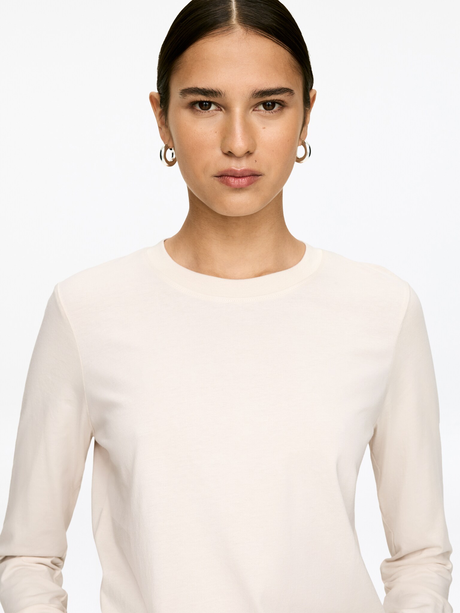 IRIS Charakteristisches Langarm-T-Shirt - Cremeweiß/Weiß/Knallblau/Weiß/Schwarz/Braun/Grau/Cremeweiß/Schwarz/Rosa/Cremeweiß/Rostrot - 4