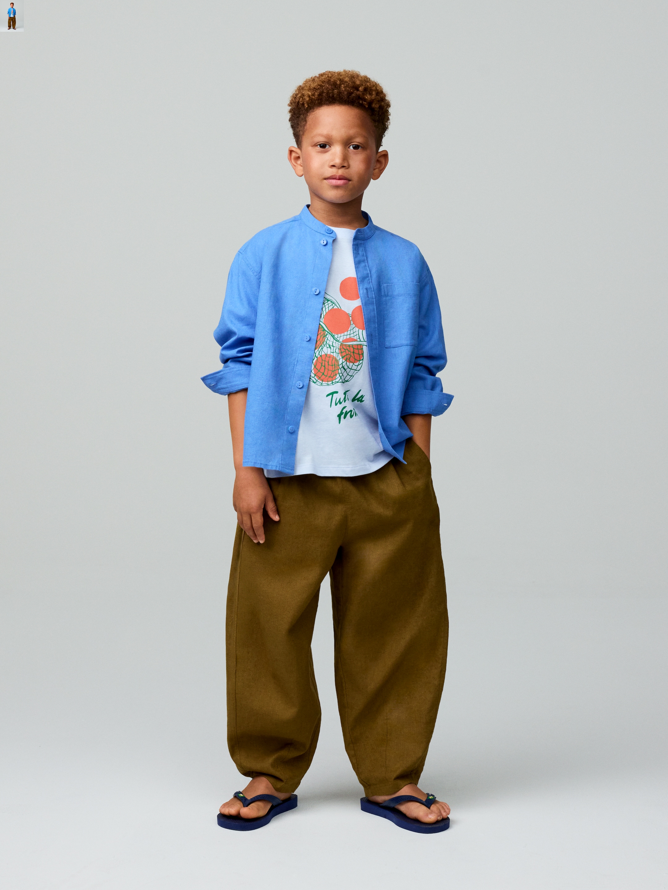 T-shirt oversize - Blu/Arance - Relaxed fit - Children - StillMedia/Environmental - 1