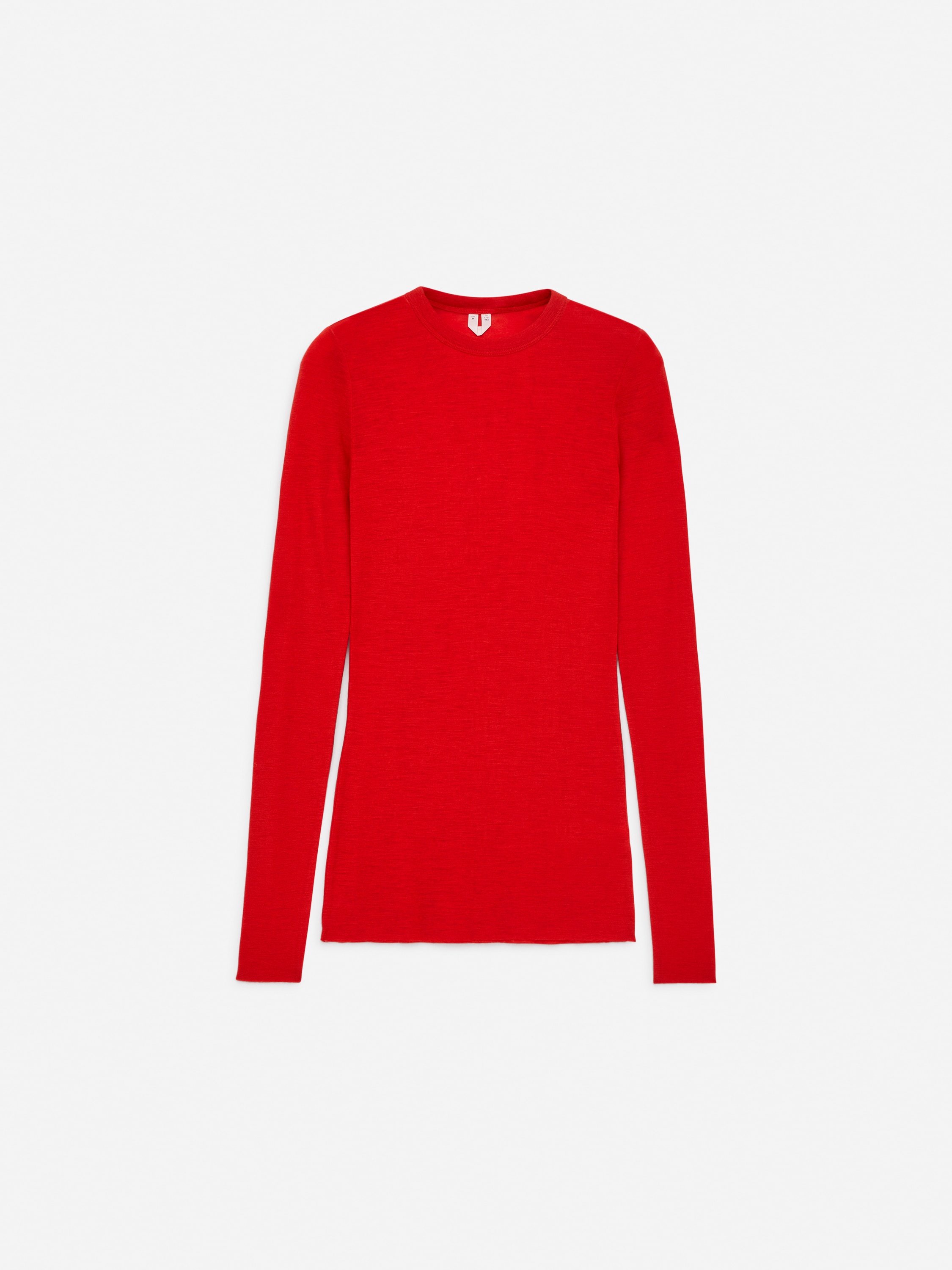 Top à manches longues en laine mérinos - Rouge/Gris foncé chiné/Marron foncé/Noir/Moutarde foncé