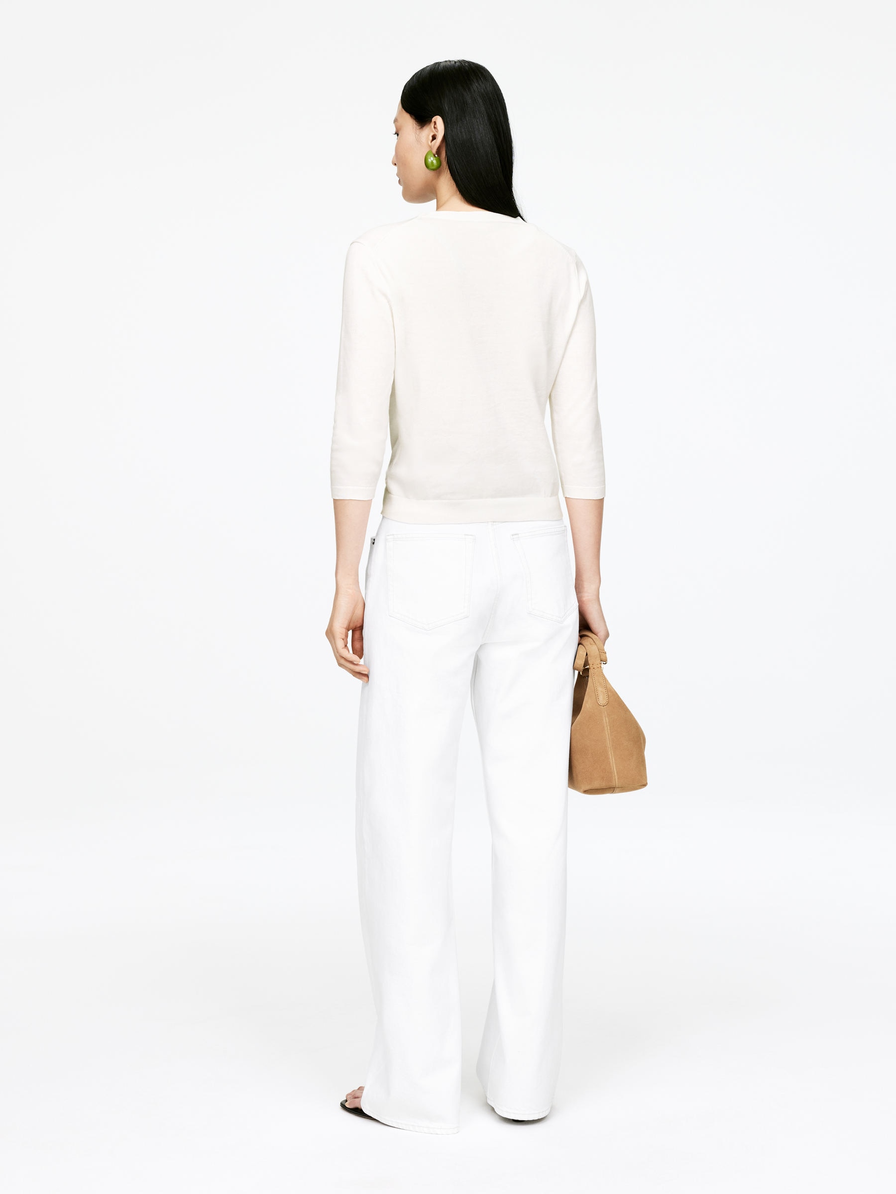 Cotton Henley Top - White - Slim fit - Women - StillMedia/Lookbook - 3