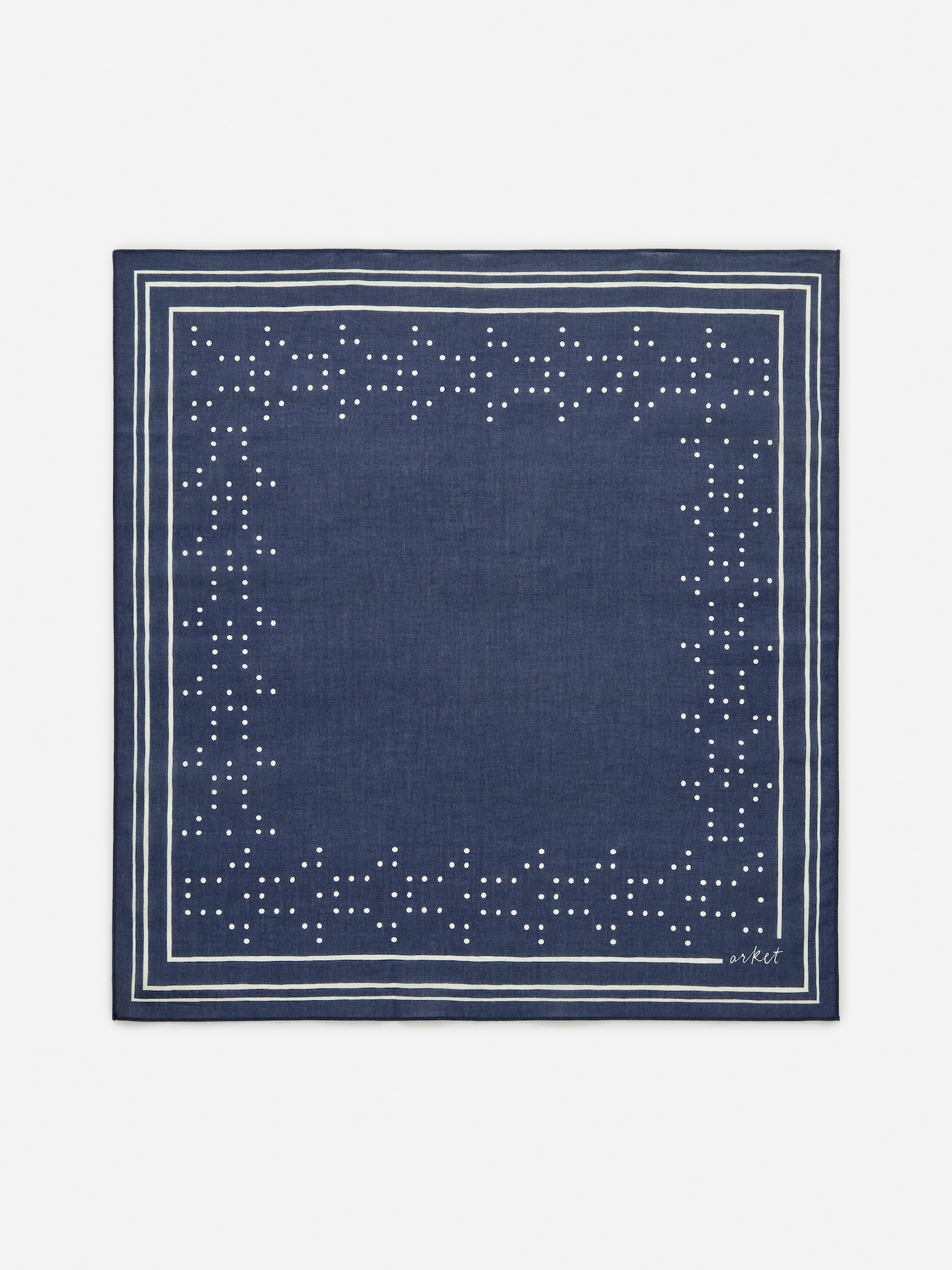 Cotton Bandana - Dark Blue/Off White - 2