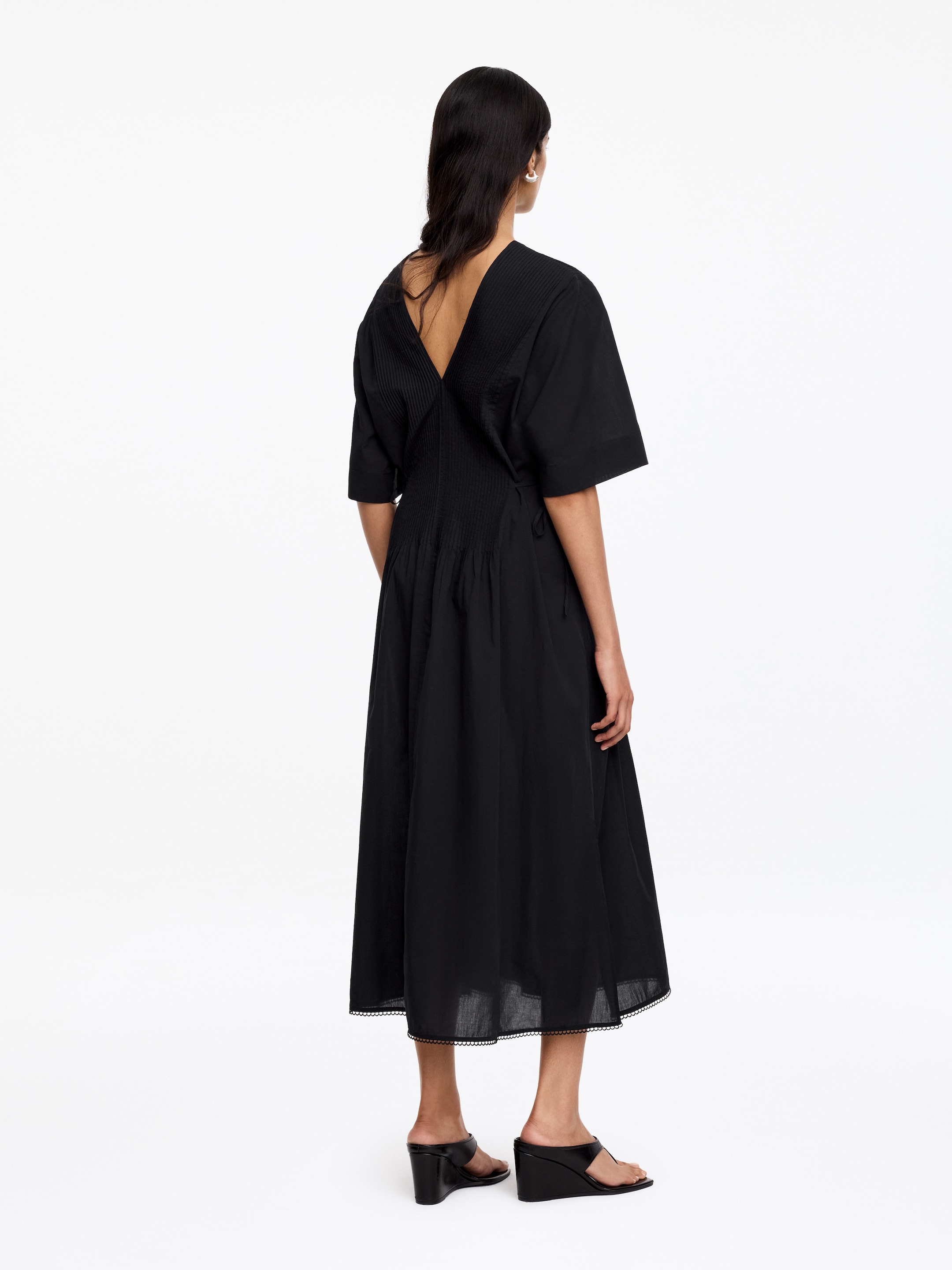 Lace-Trim Cotton Voile Dress - Black - Regular fit - Women - StillMedia/Lookbook - 4