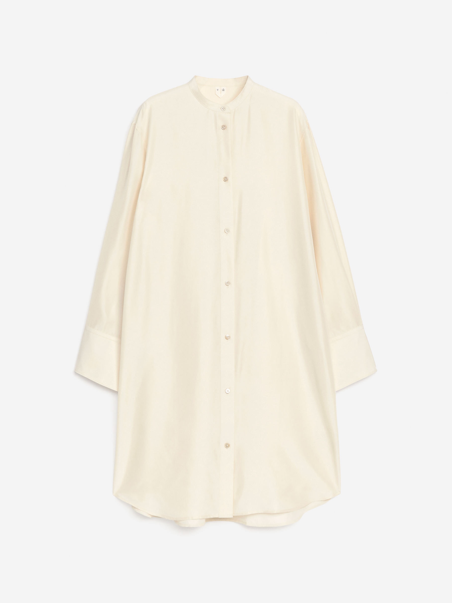 Long Silk Shirt - Beige - Relaxed fit - Women - StillMedia/DescriptiveStillLife - 2