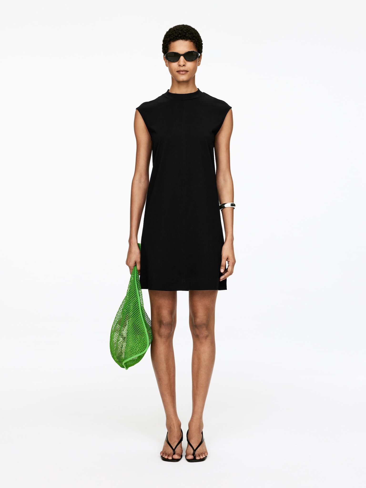 Robe courte à mancherons - Noir/Rouille