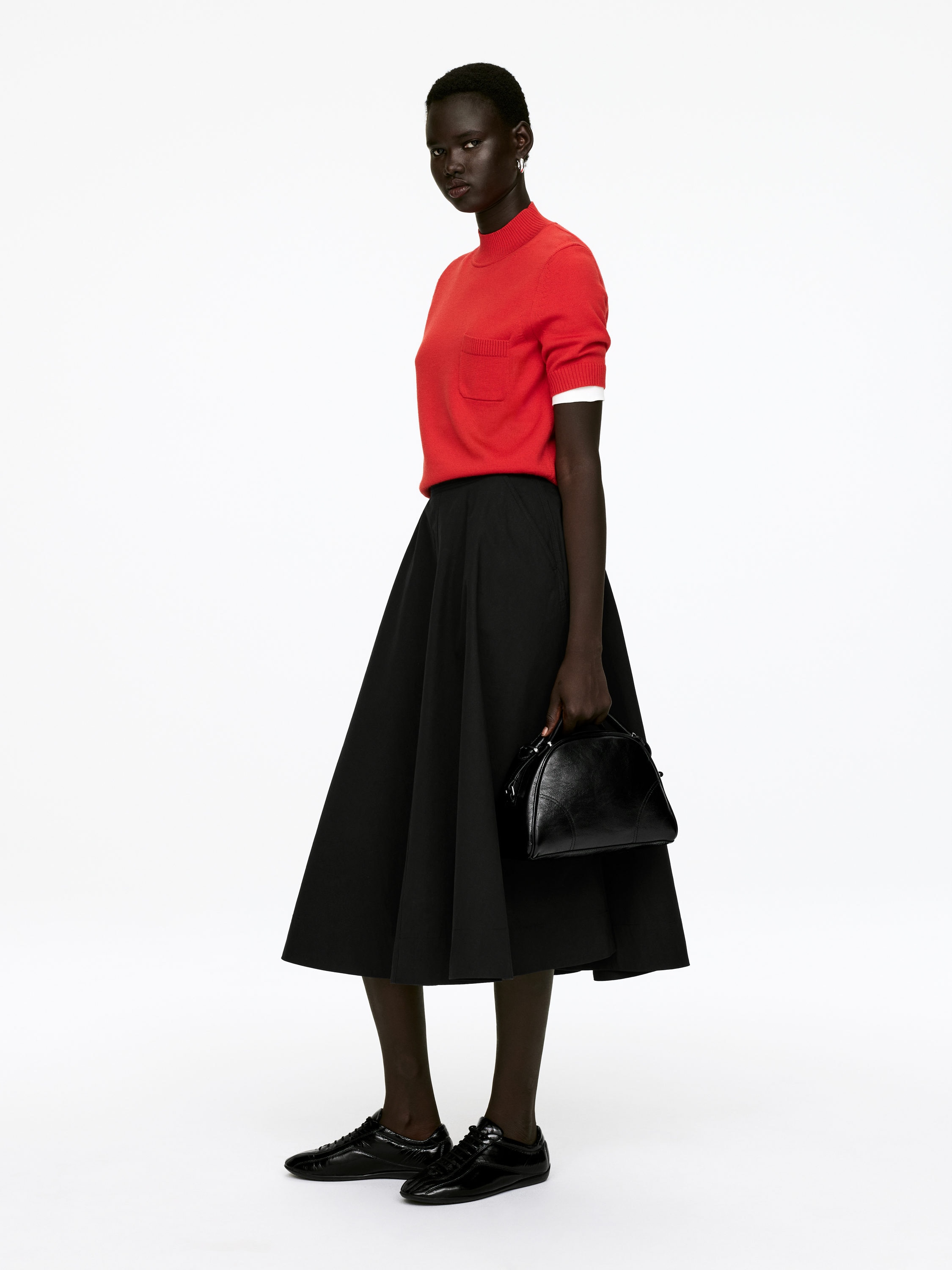 Cotton Circle Skirt - Black - Regular fit - Women - StillMedia/Lookbook - 6