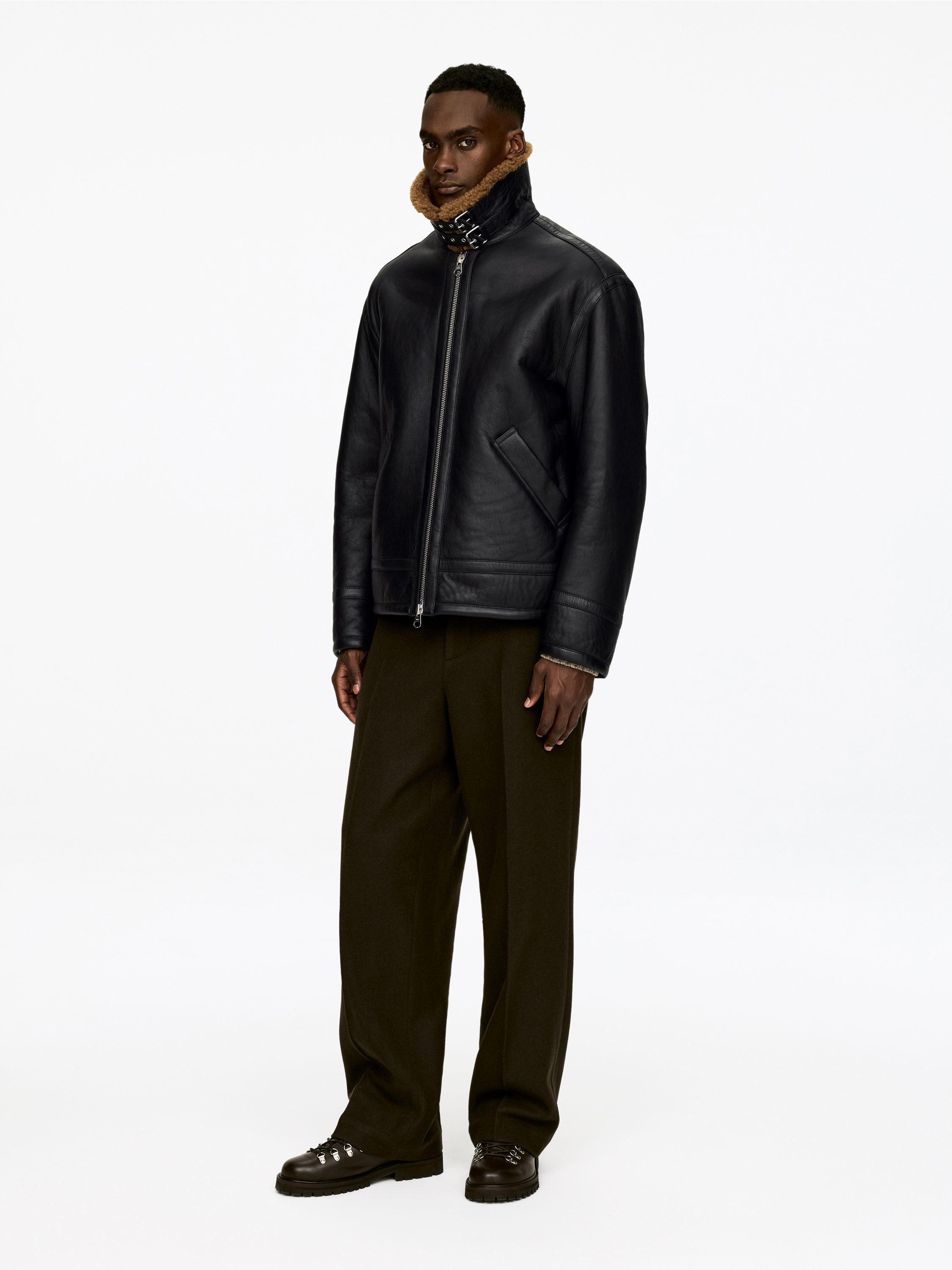 Shearling Jacket - Black - Oversized - Men - StillMedia/Lookbook - 7