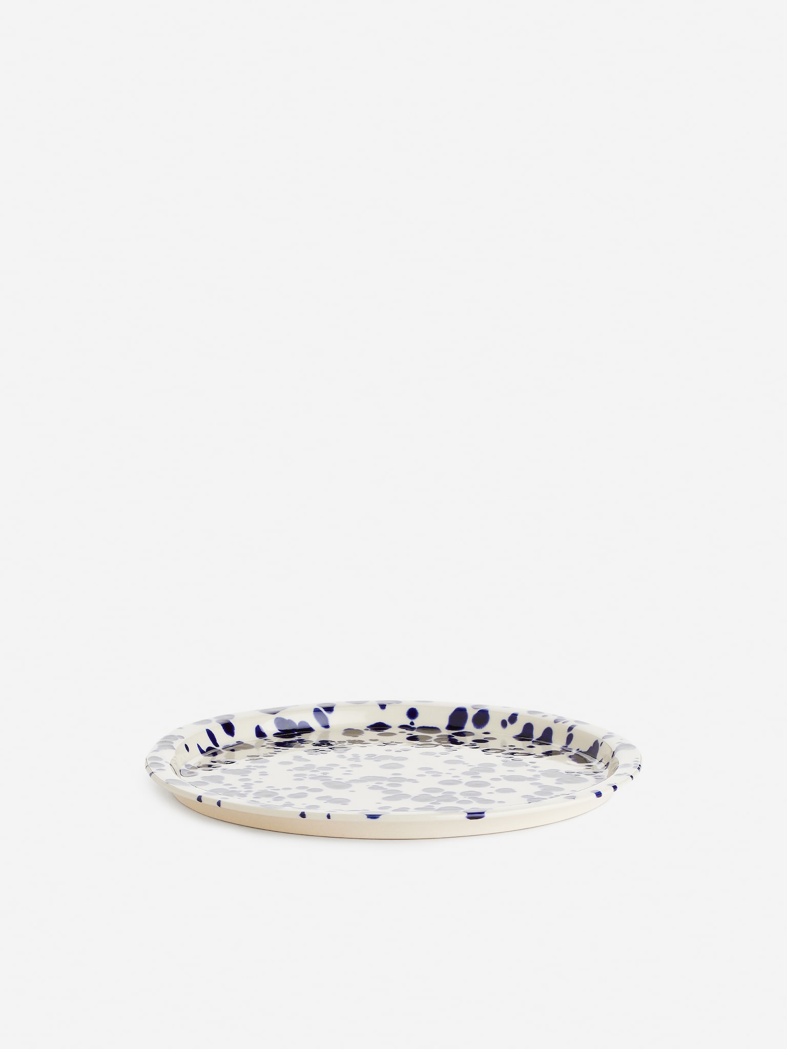 Steingutteller, 22 cm - Blaue Punkte