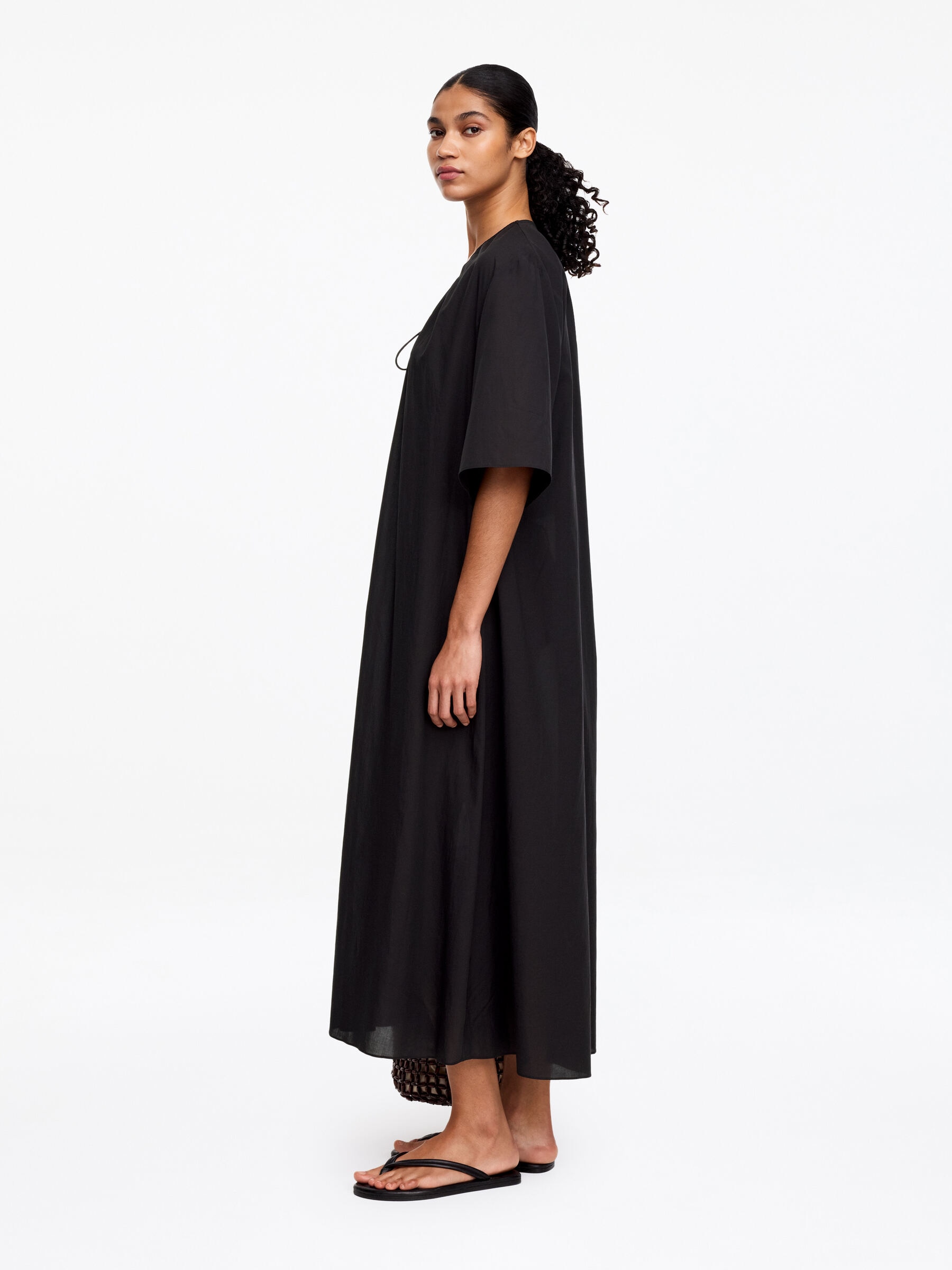 Lyocell Blend Beach Dress - Black - Loose fit - Women - StillMedia/Lookbook - 4