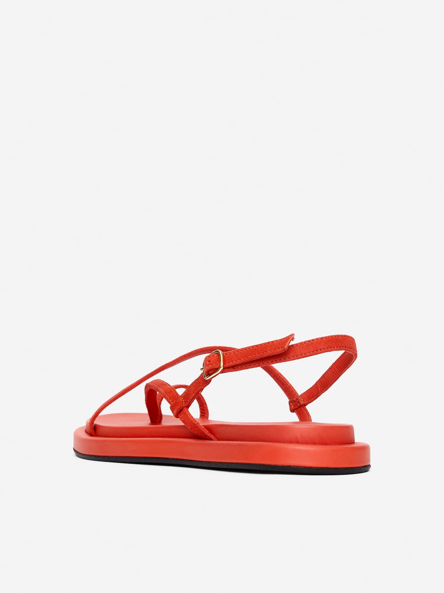 Sandales à brides en cuir - Orange/Marron - 5