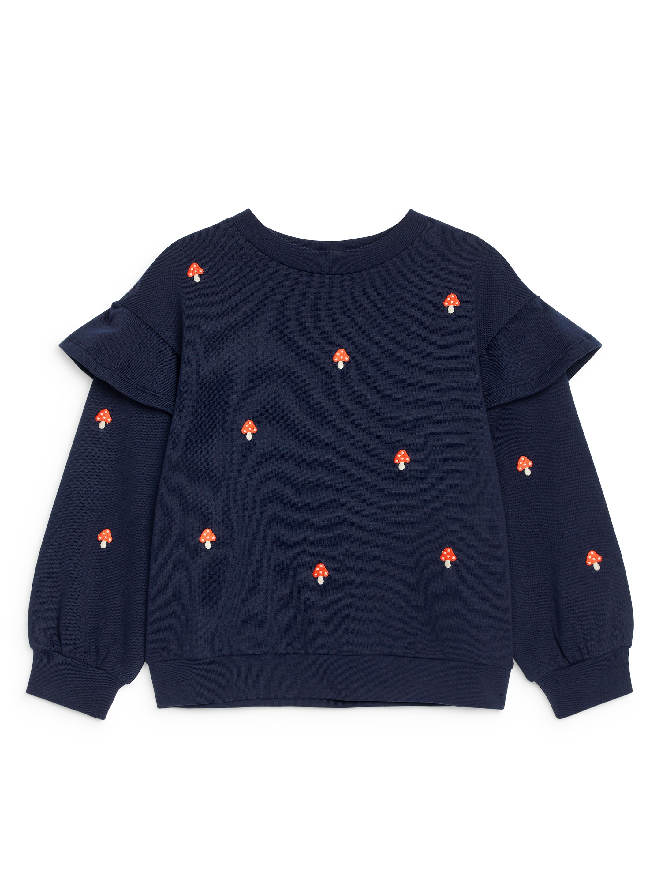 Frill Sweatshirt - Dark Blue/Mushrooms - Loose fit - Children - StillMedia/DescriptiveStillLife - 1
