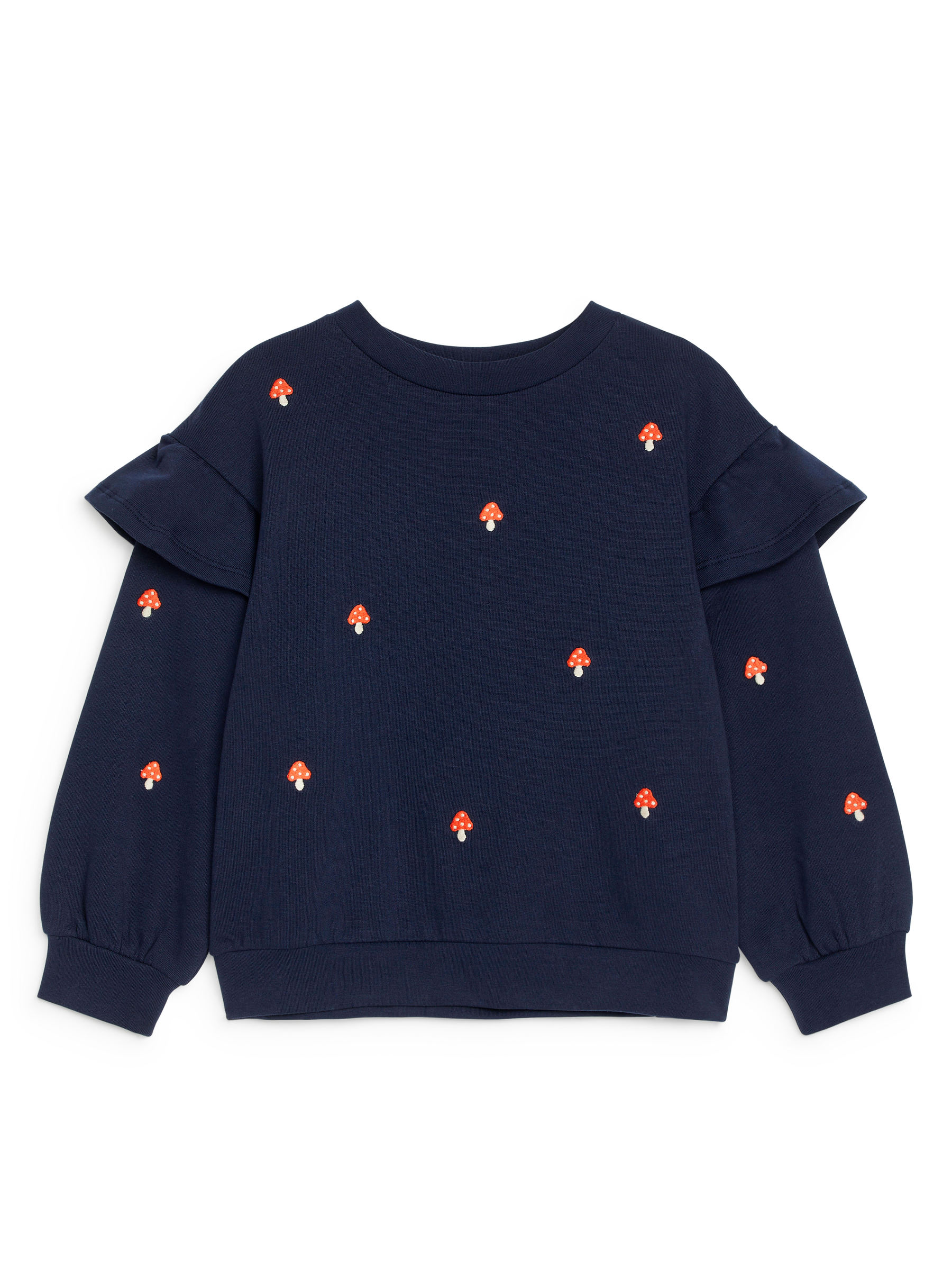 Frill Sweatshirt - Dark Blue/Mushrooms - Loose fit - Children - StillMedia/DescriptiveStillLife - 1